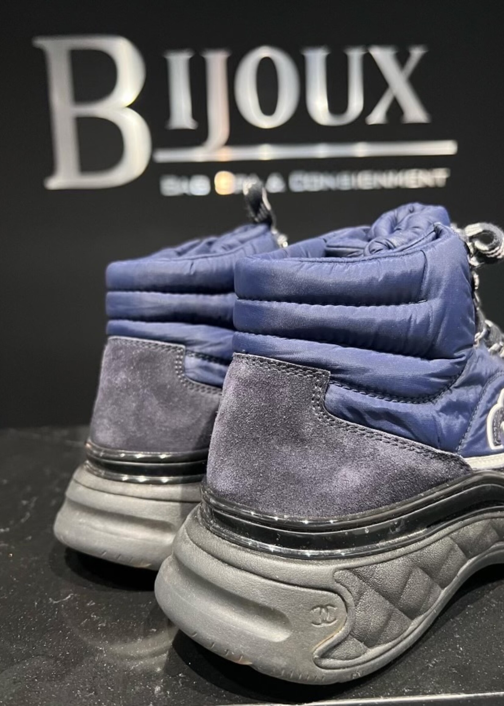 Chanel SOLD- Chanel Hightop Nylon Sneaker 39