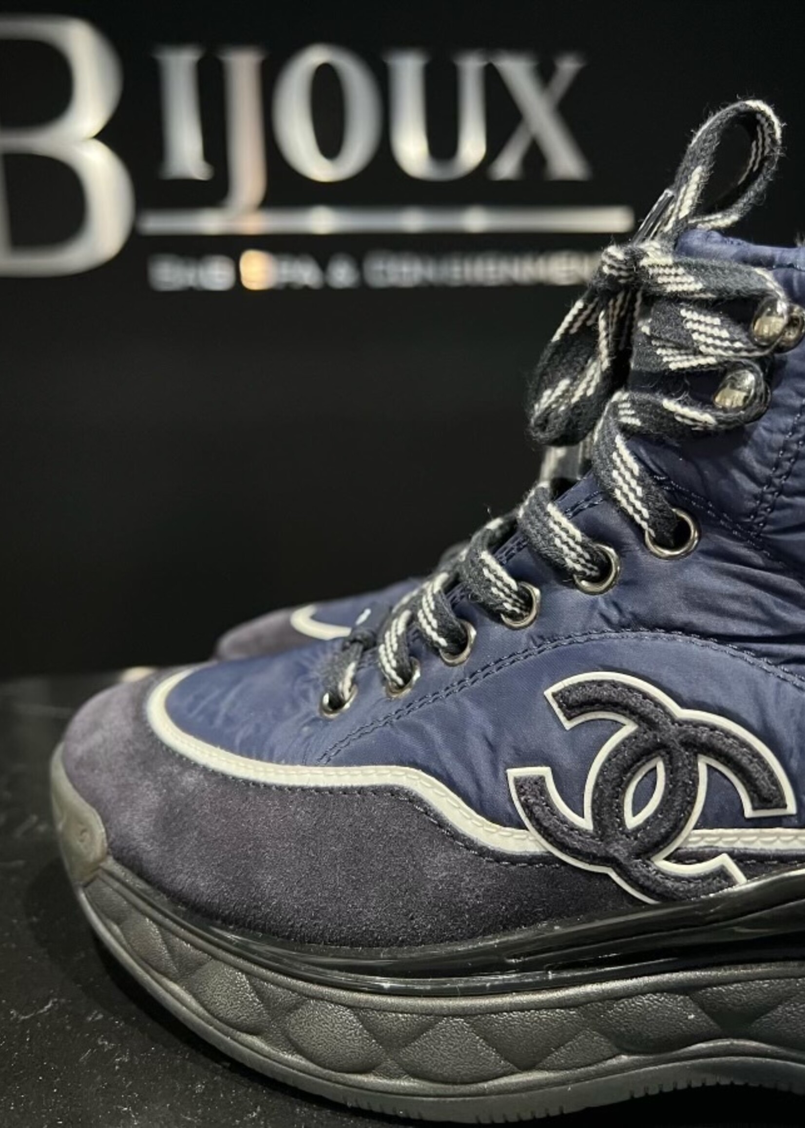 Chanel SOLD- Chanel Hightop Nylon Sneaker 39