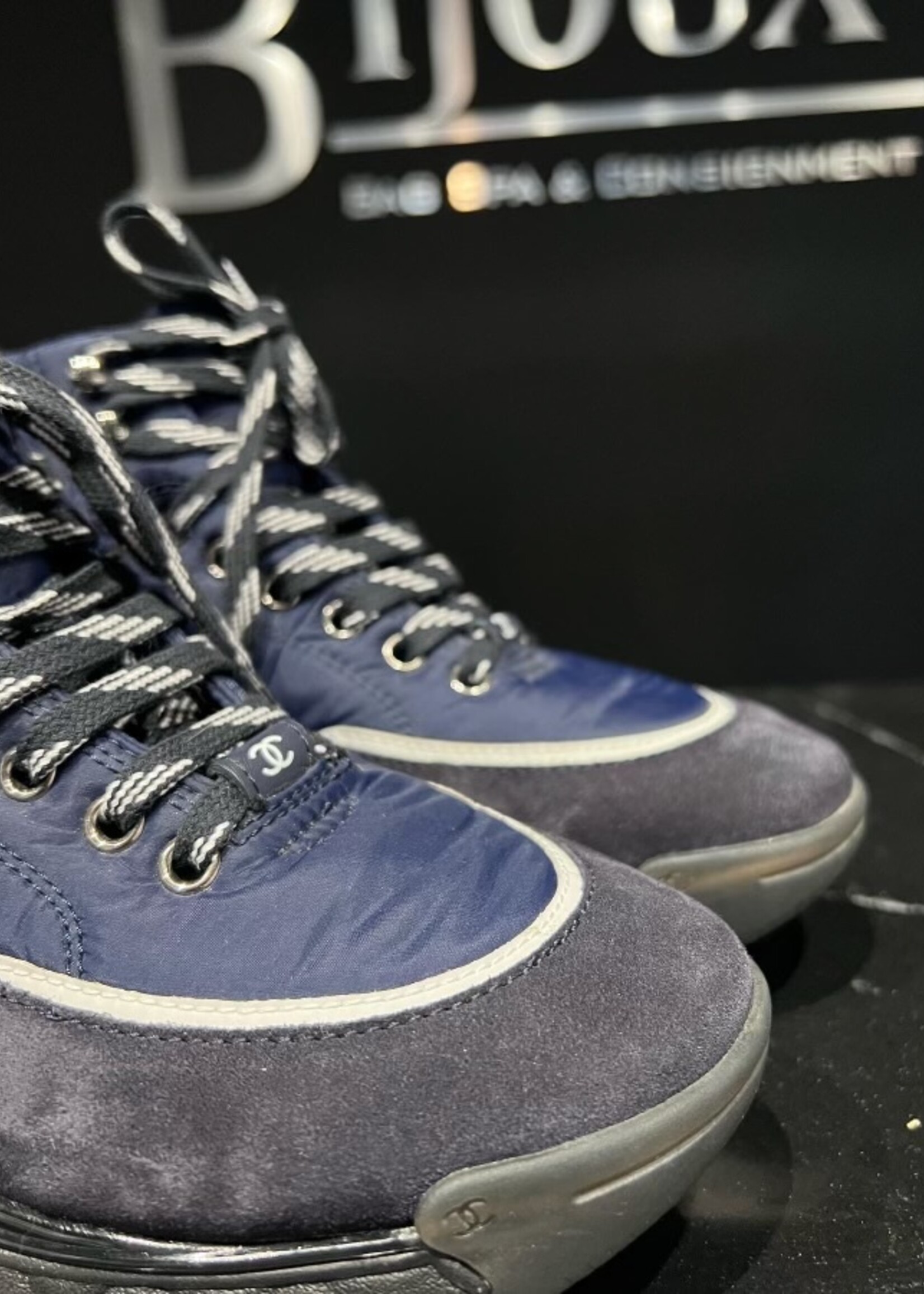 Chanel SOLD- Chanel Hightop Nylon Sneaker 39