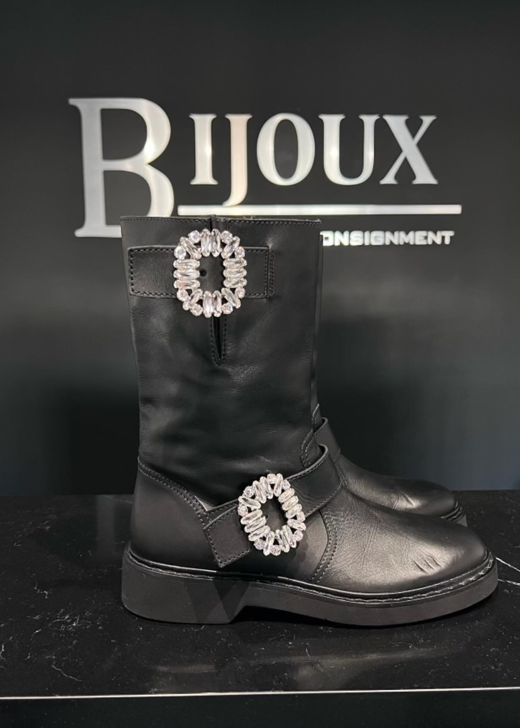 Roger Vivier SOLD - Roger Vivier Crystal Biker Boots- 38.5