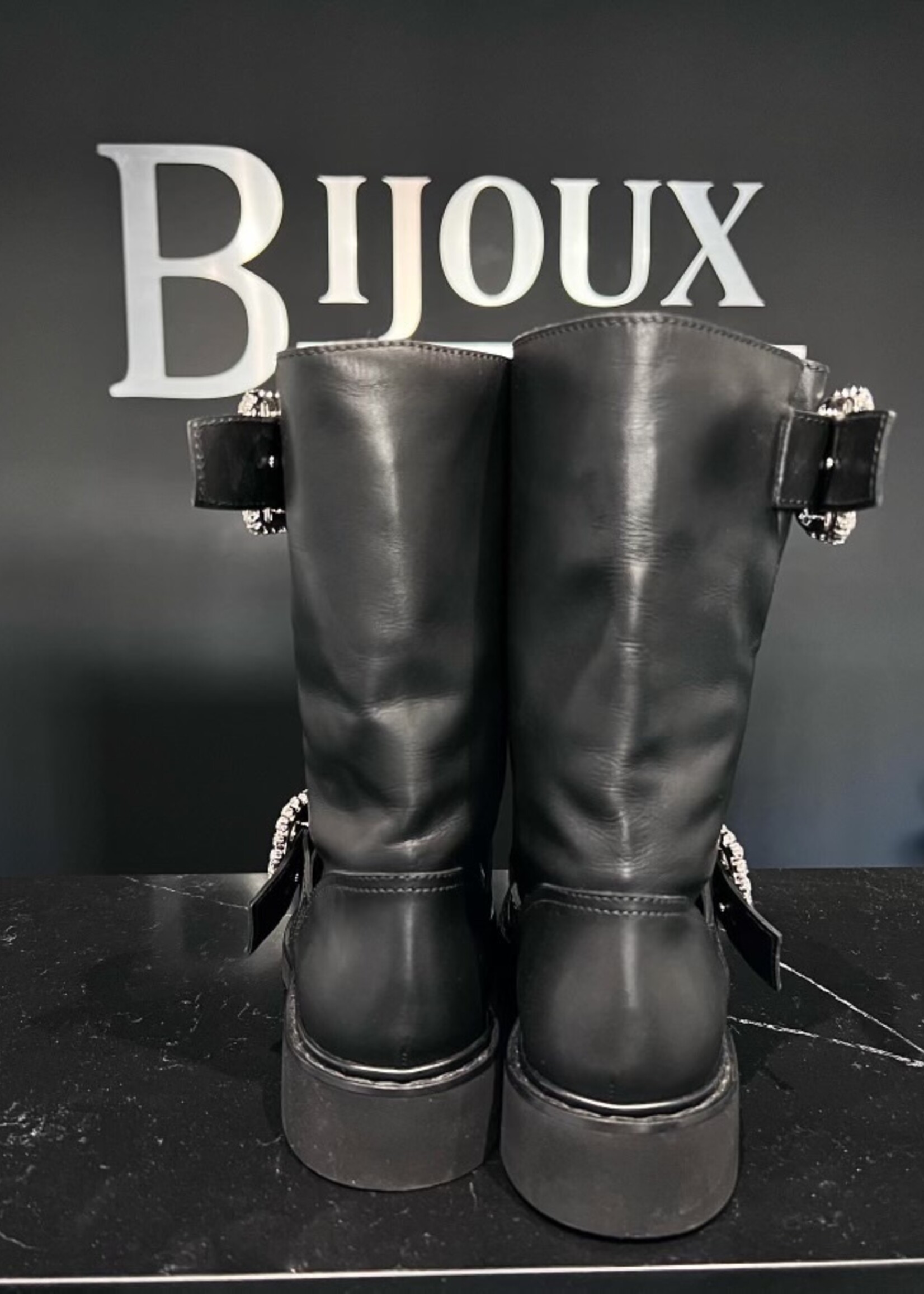 Roger Vivier SOLD - Roger Vivier Crystal Biker Boots- 38.5