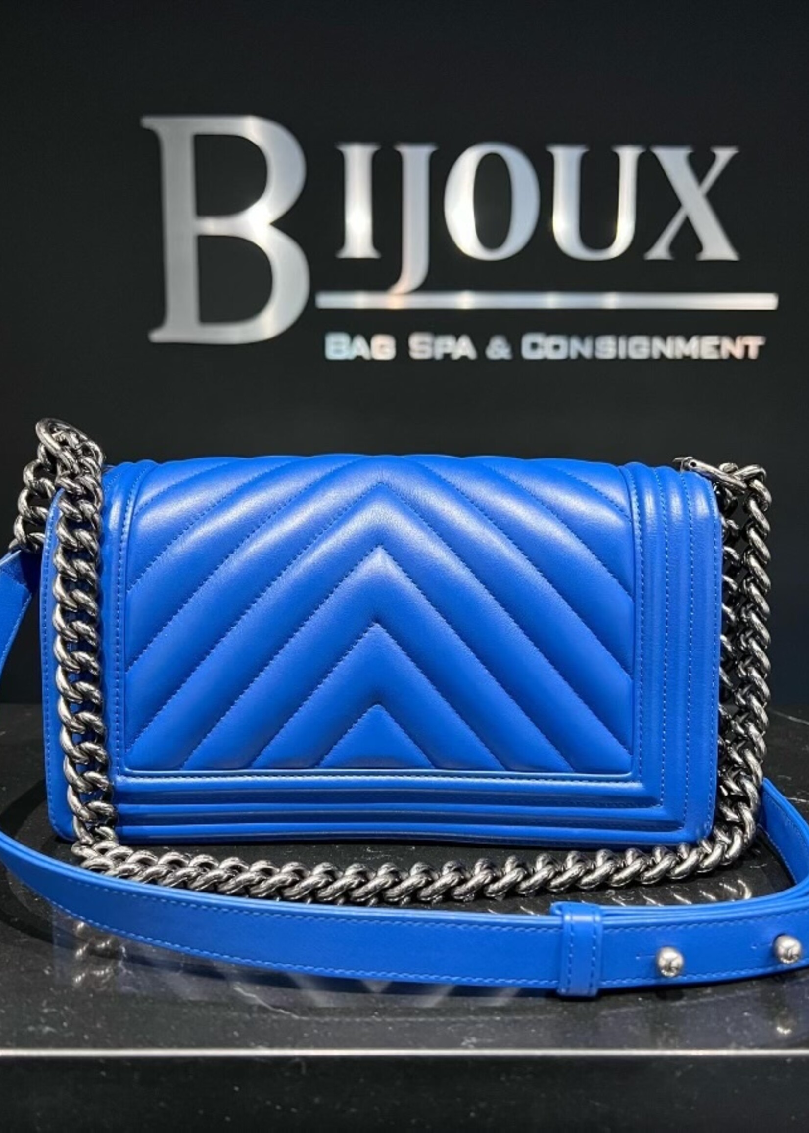 Chanel SOLD - Old Medium Chevron Boy Bag RHW