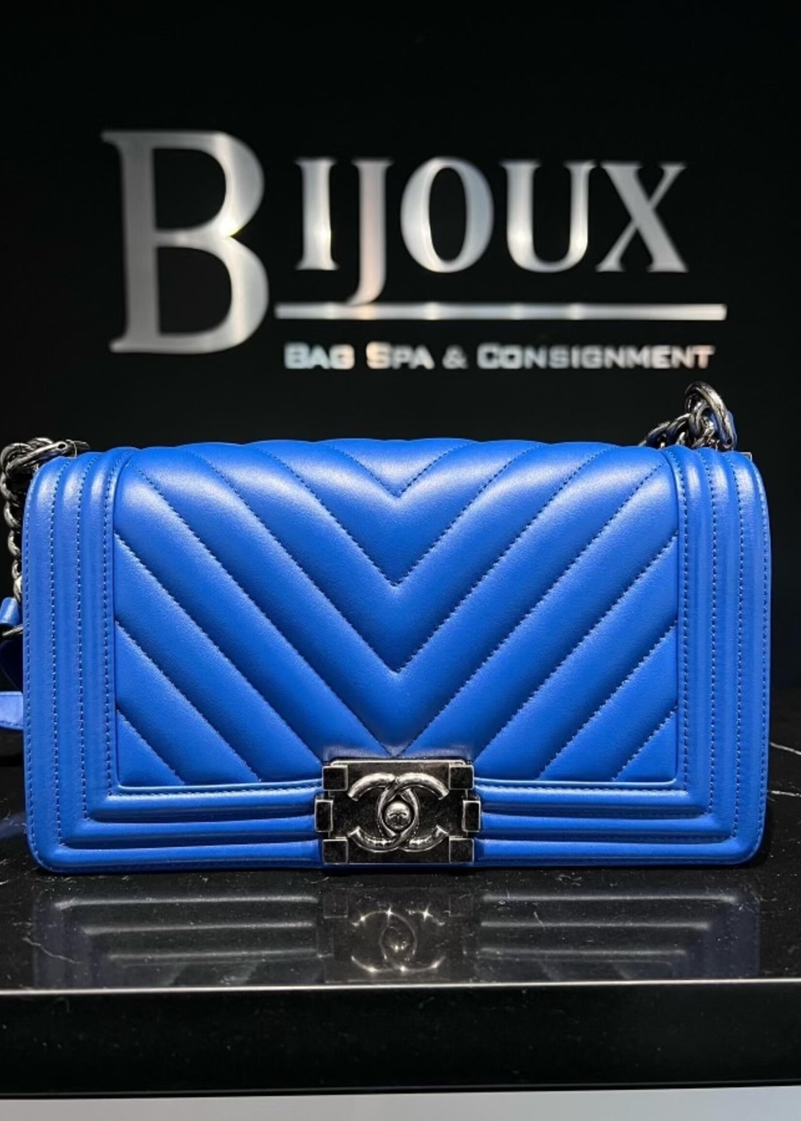 Chanel SOLD - Old Medium Chevron Boy Bag RHW