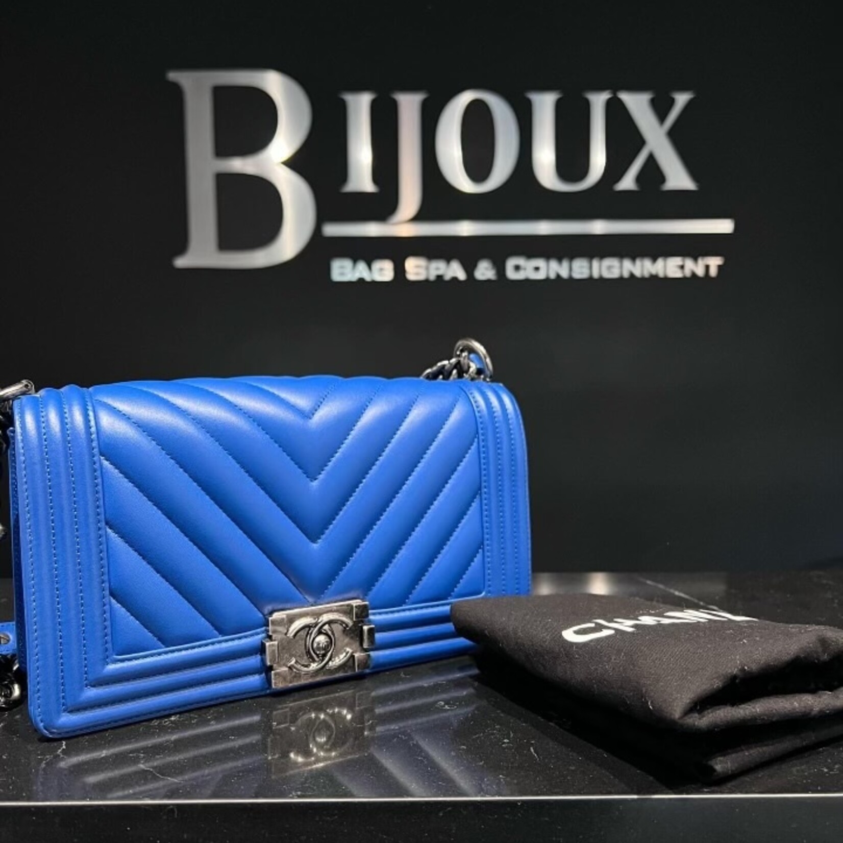 Chanel SOLD - Old Medium Chevron Boy Bag RHW