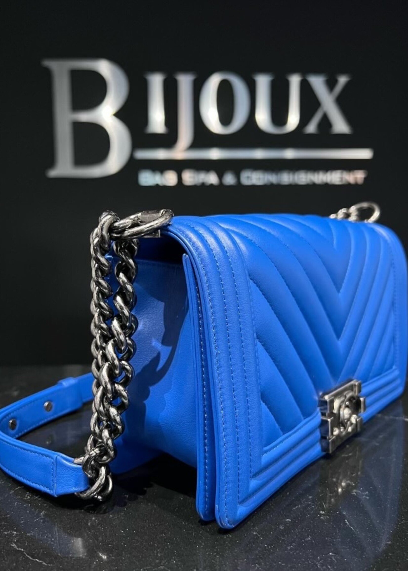 Chanel SOLD - Old Medium Chevron Boy Bag RHW