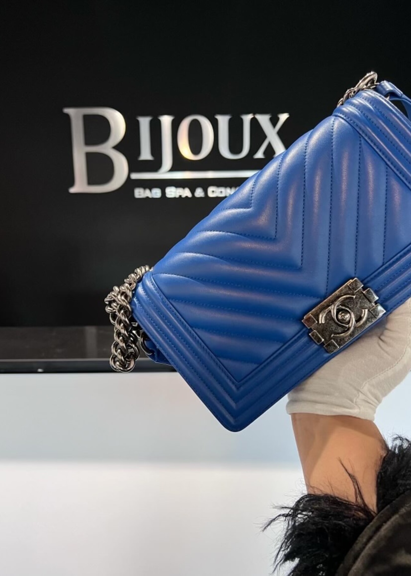 Chanel SOLD - Old Medium Chevron Boy Bag RHW