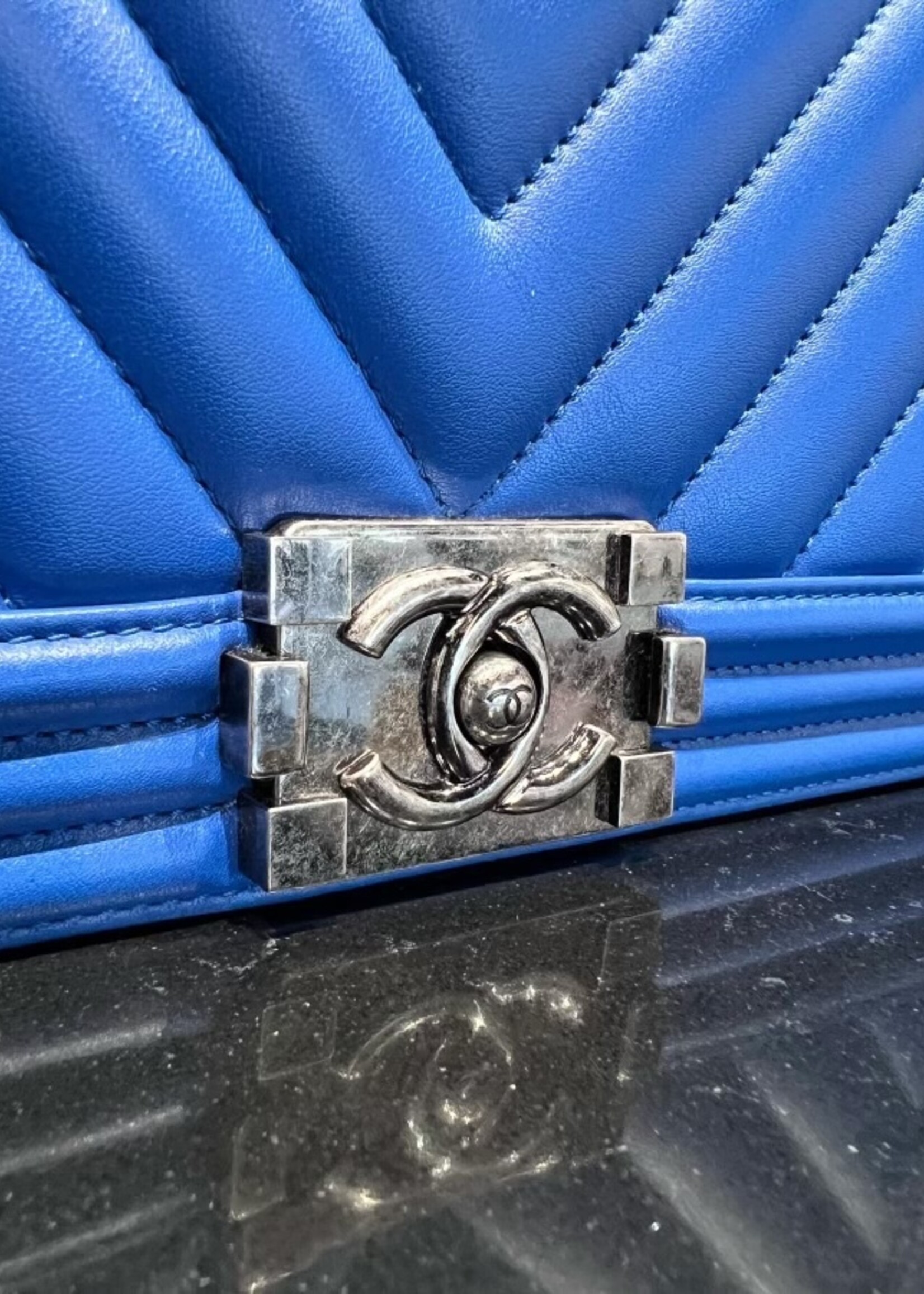 Chanel SOLD - Old Medium Chevron Boy Bag RHW