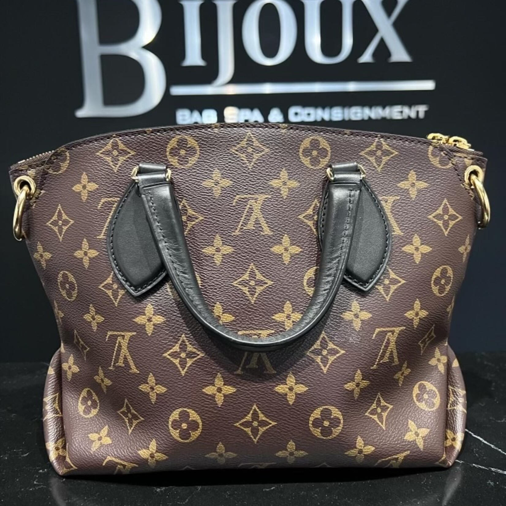 Louis Vuitton SOLD - Louis Vuitton Flower Zipped Tote Noir PM