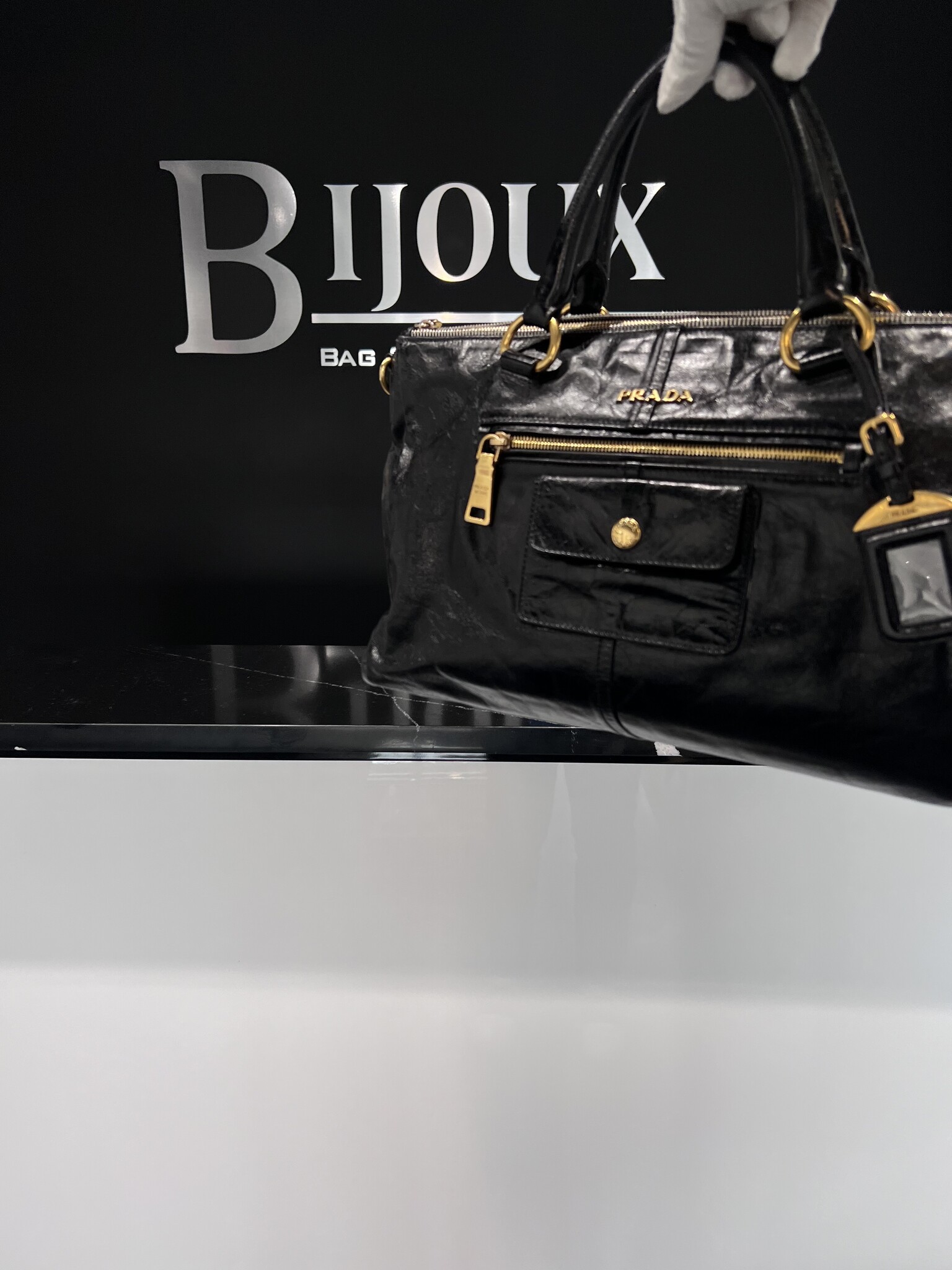 Prada Leather Satchel Bag Bijoux Bag Spa Consignment