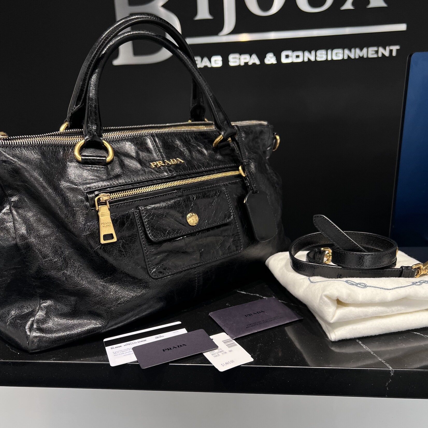 Prada Leather Satchel Bag Bijoux Bag Spa Consignment