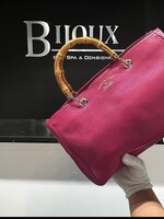 Gucci SOLD - Gucci Bamboo Handle Pebbled Leather Bag
