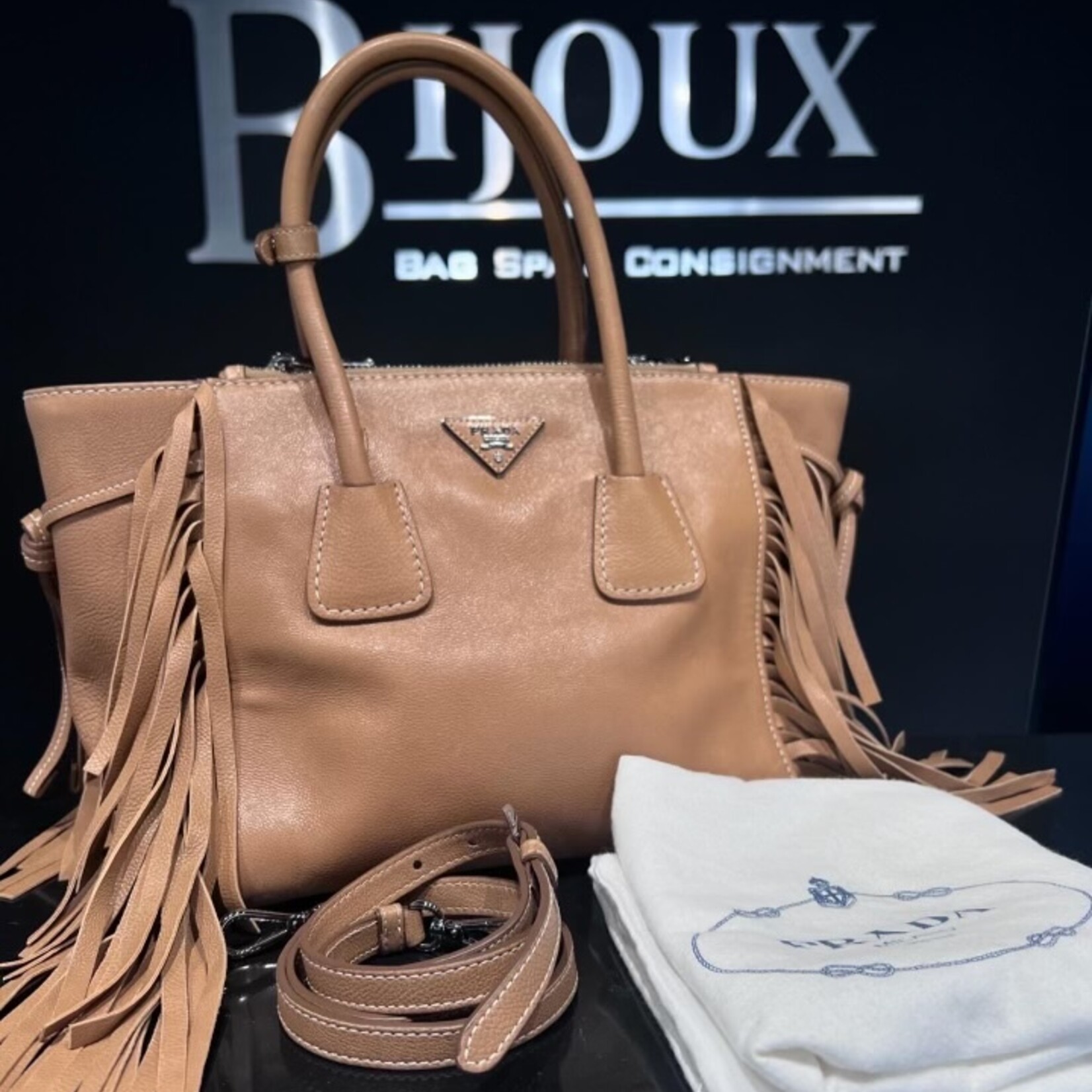 Prada SOLD- Prada Grace Calf Fringe Tote