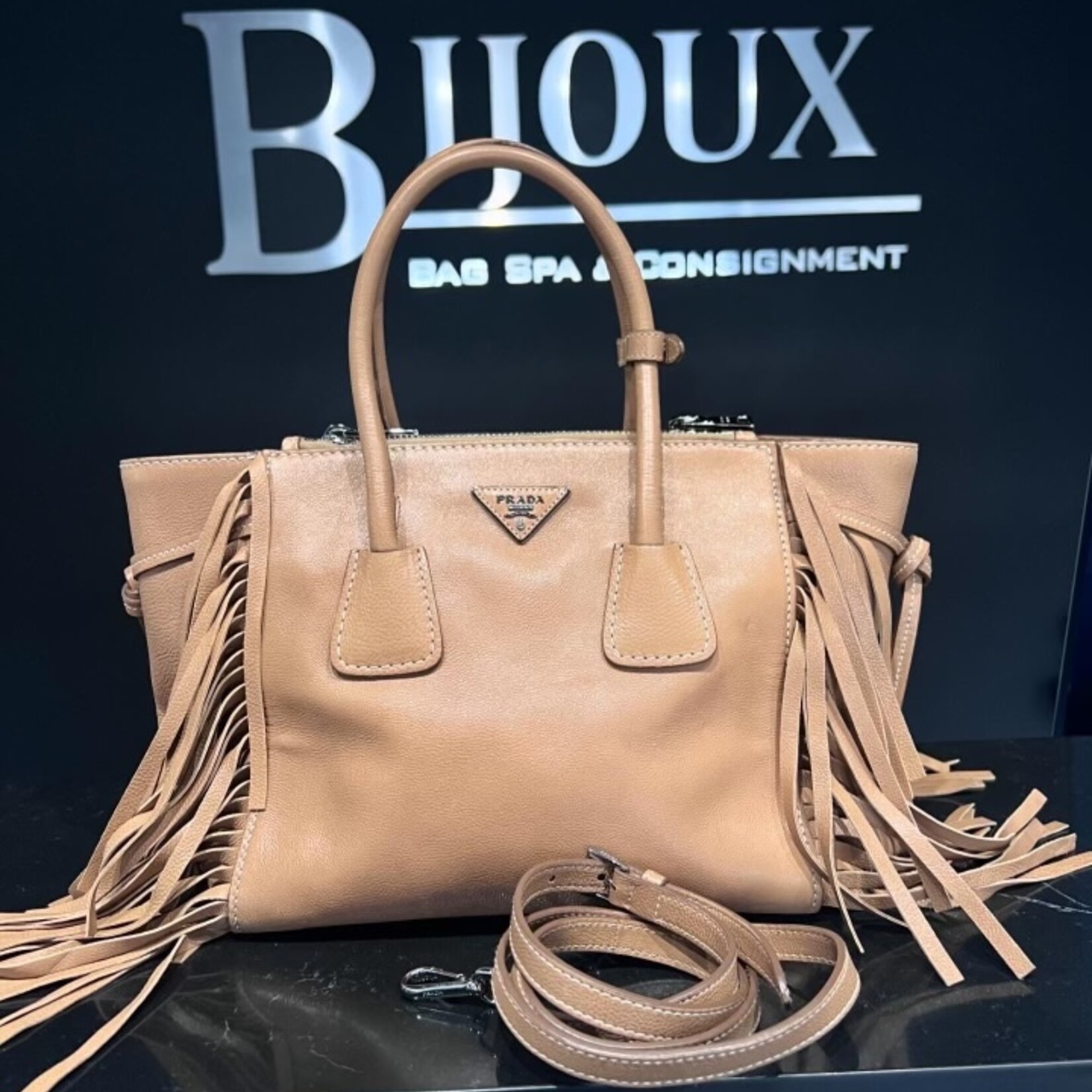 Prada Prada Grace Calf Fringe Tote