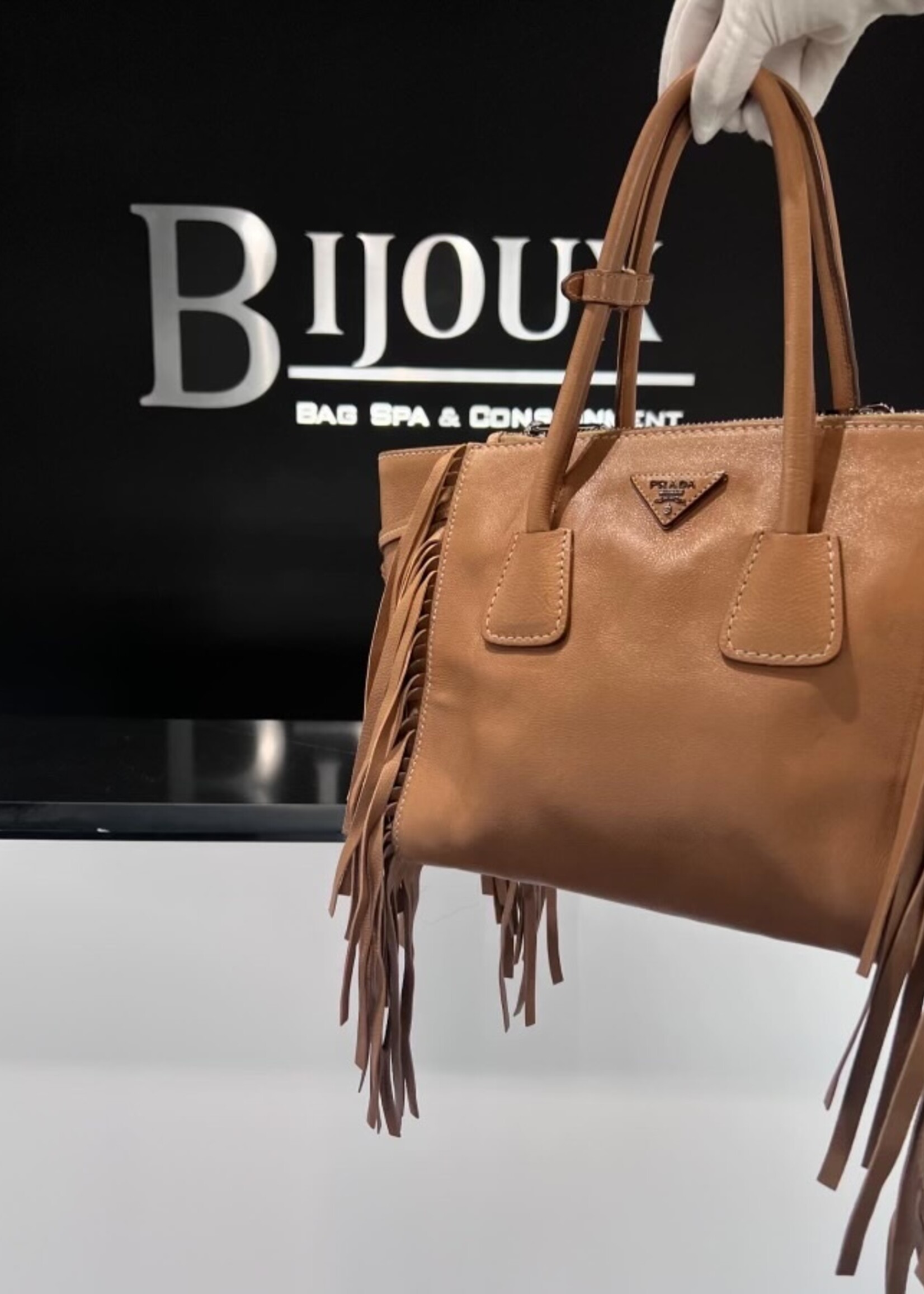 Prada SOLD- Prada Grace Calf Fringe Tote