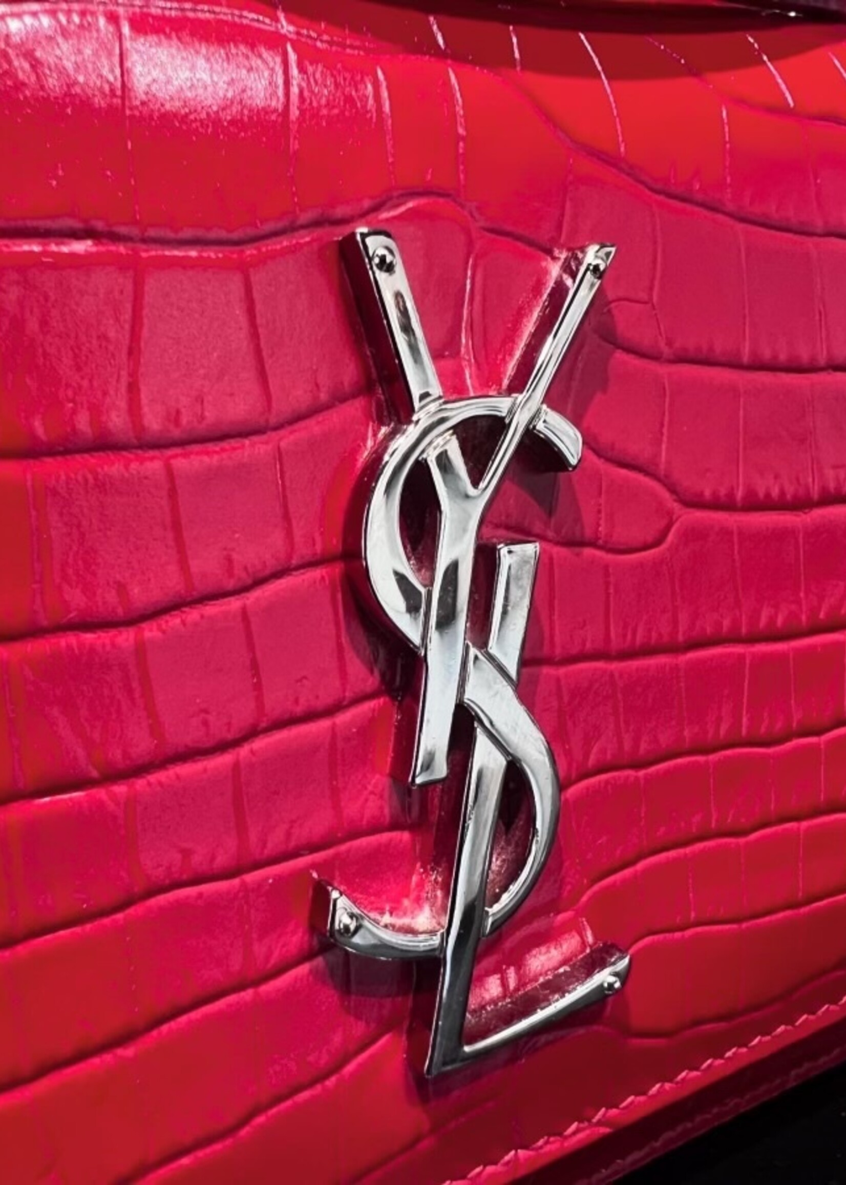 Saint Laurent SOLD - Saint Laurent Croc Embossed Sunset WOC