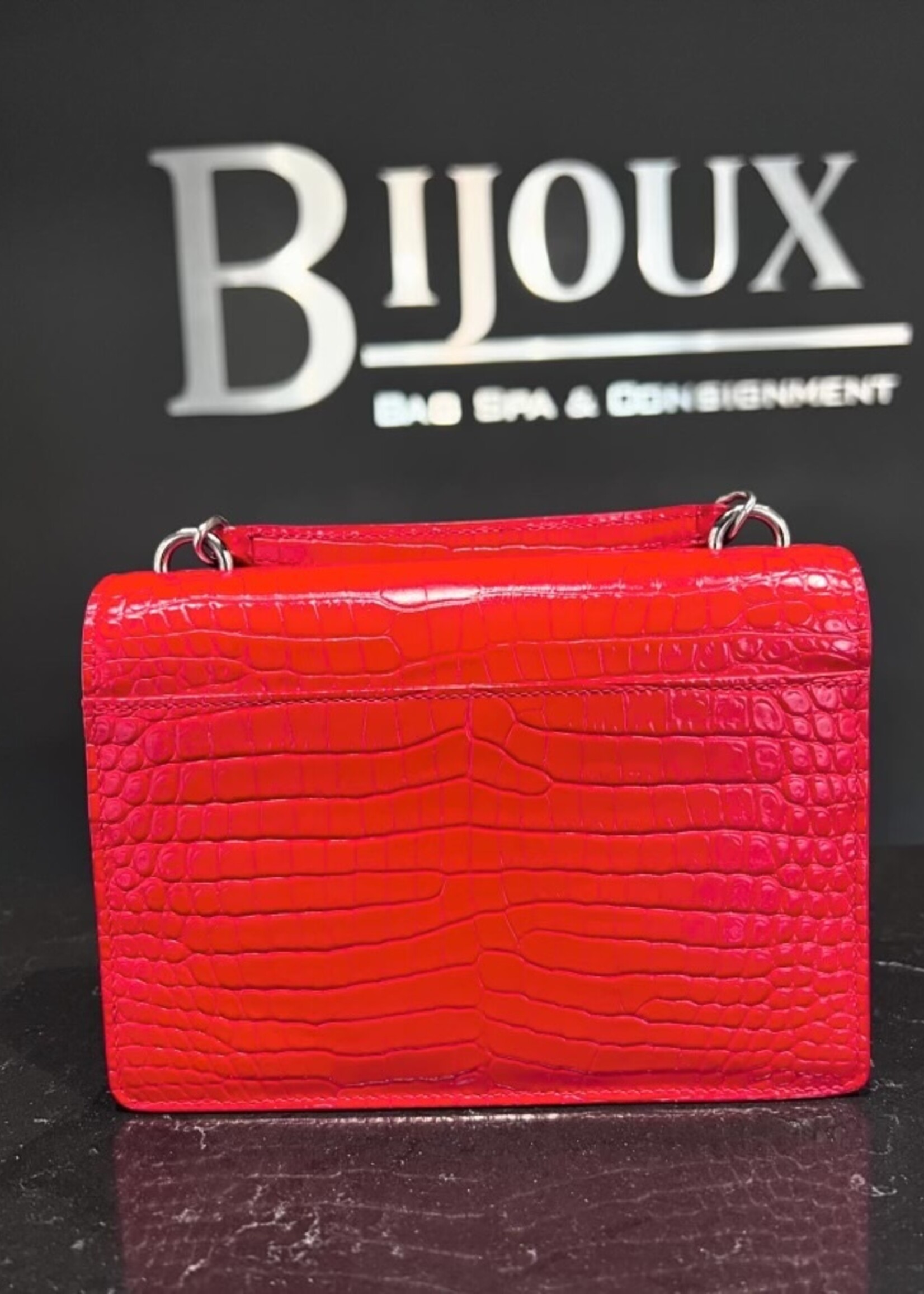 Saint Laurent SOLD - Saint Laurent Croc Embossed Sunset WOC