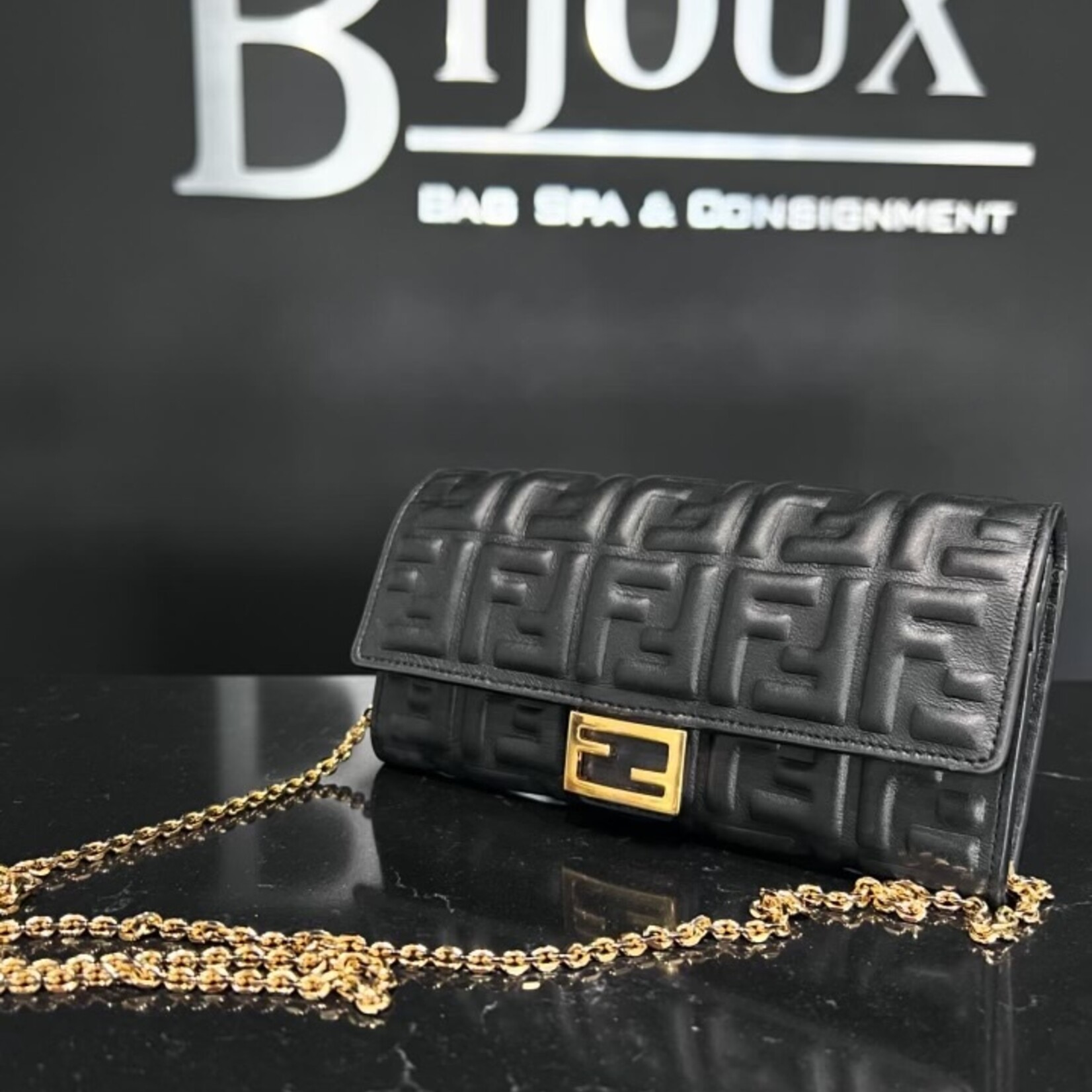 Fendi SOLD - Fendi Baguette Continental Wallet on Chain