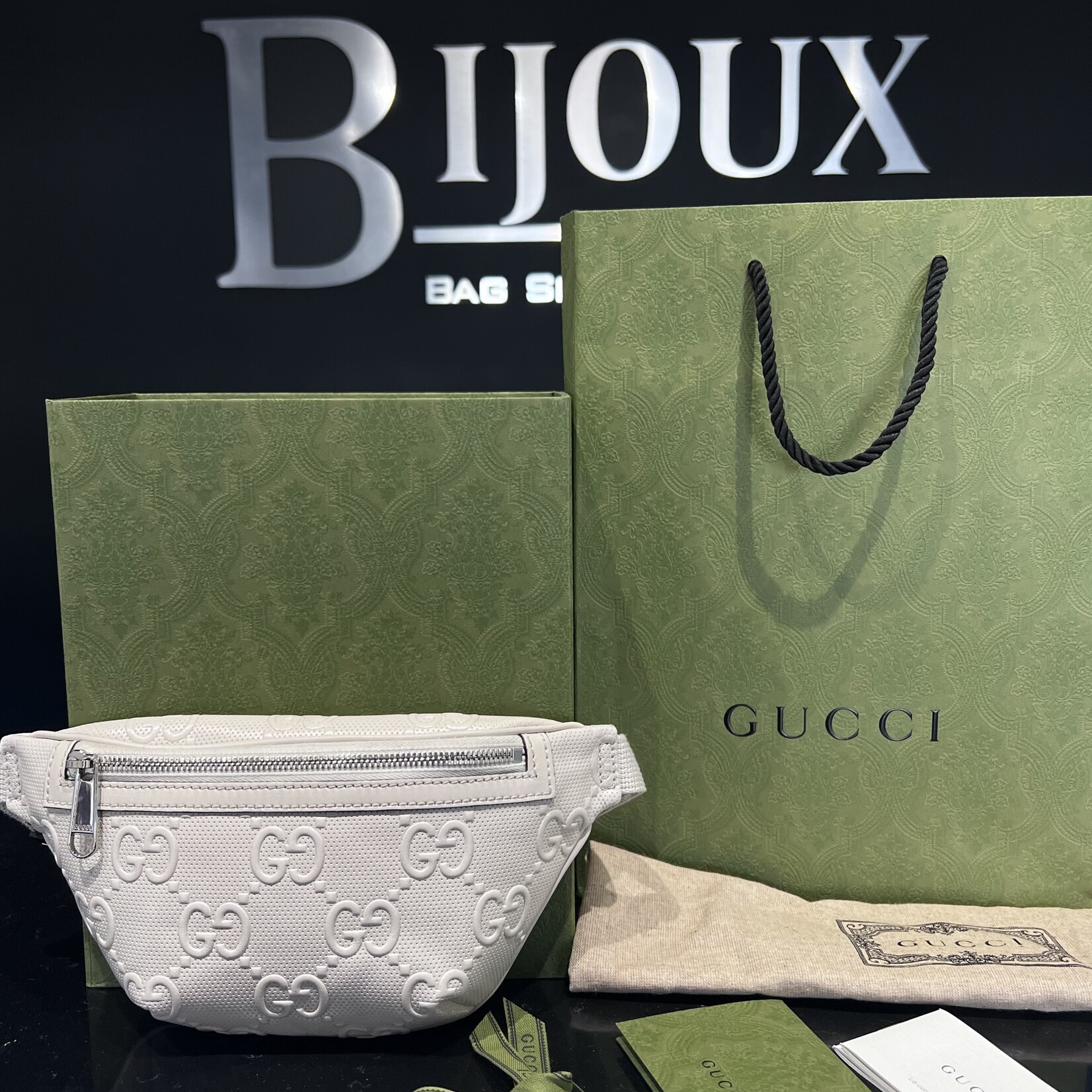 Gucci SOLD- Gucci Guccissima White Belt Bag