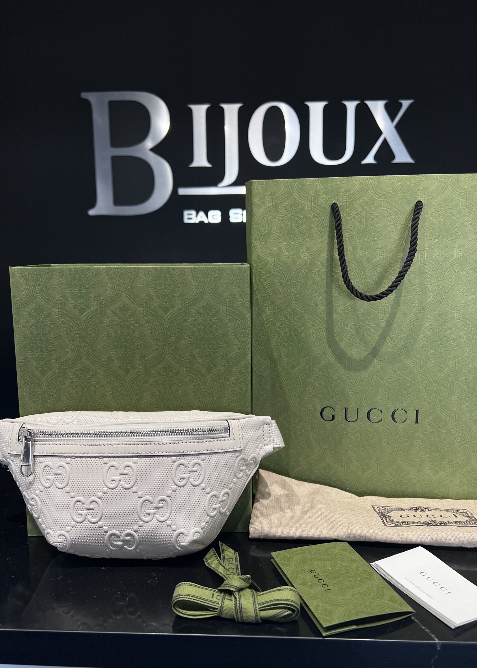 Gucci SOLD- Gucci Guccissima White Belt Bag