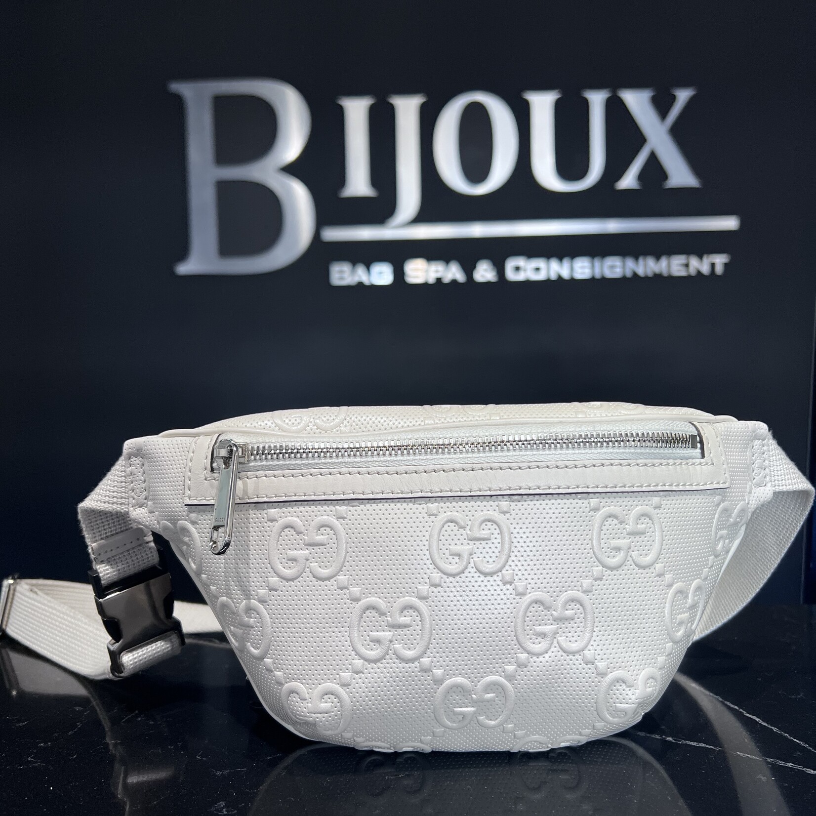 Gucci SOLD- Gucci Guccissima White Belt Bag