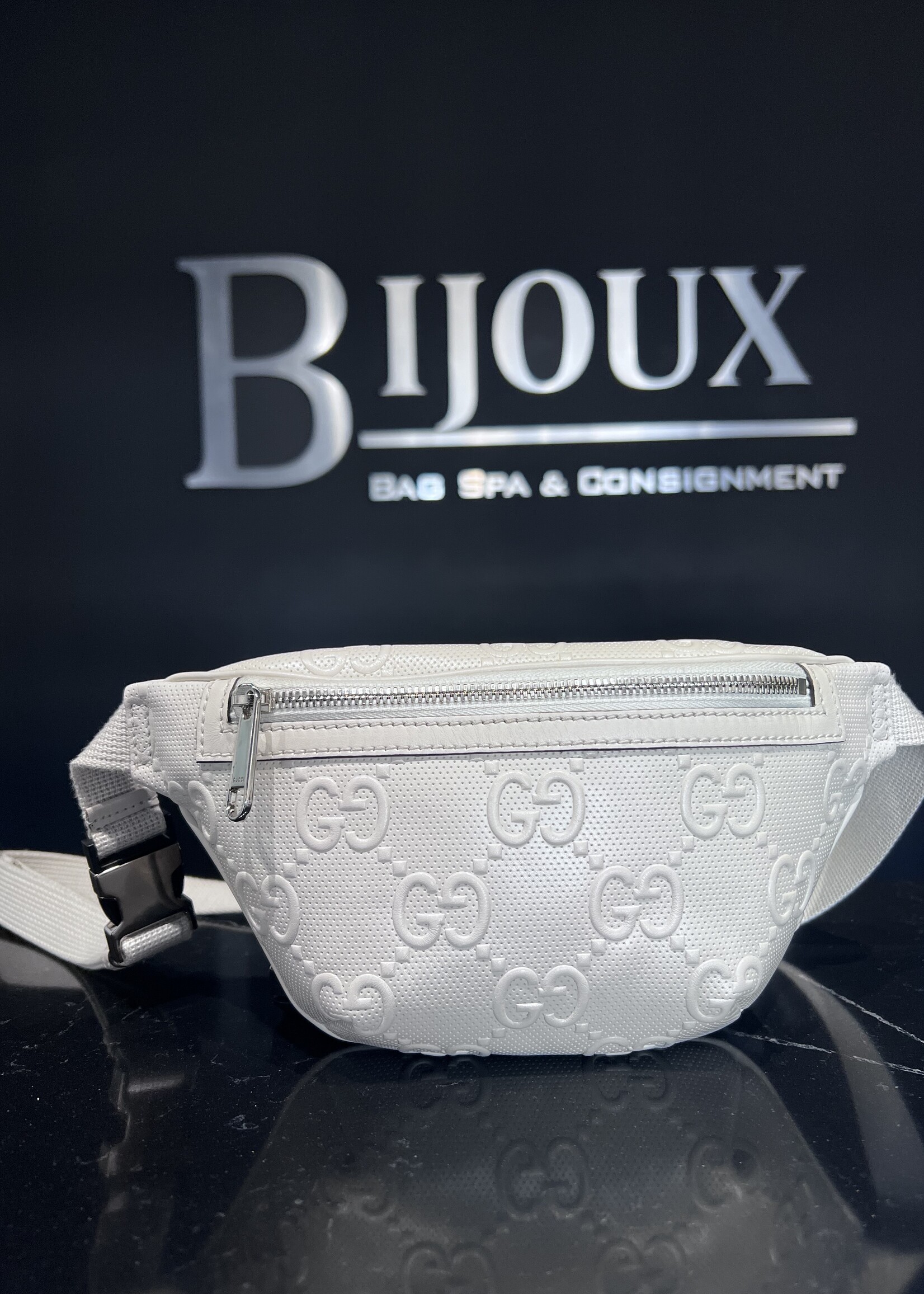 Gucci SOLD- Gucci Guccissima White Belt Bag