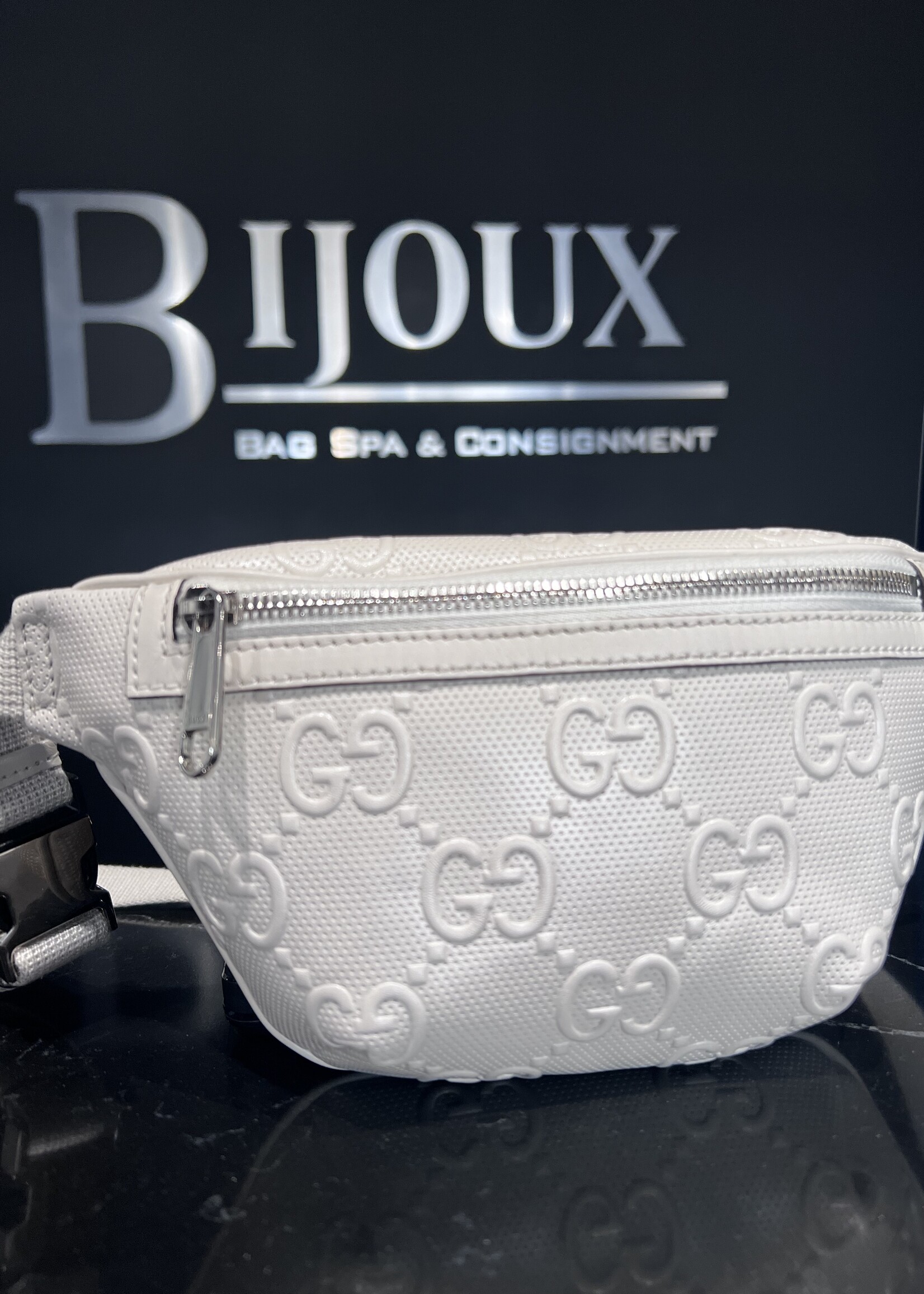 Gucci SOLD- Gucci Guccissima White Belt Bag