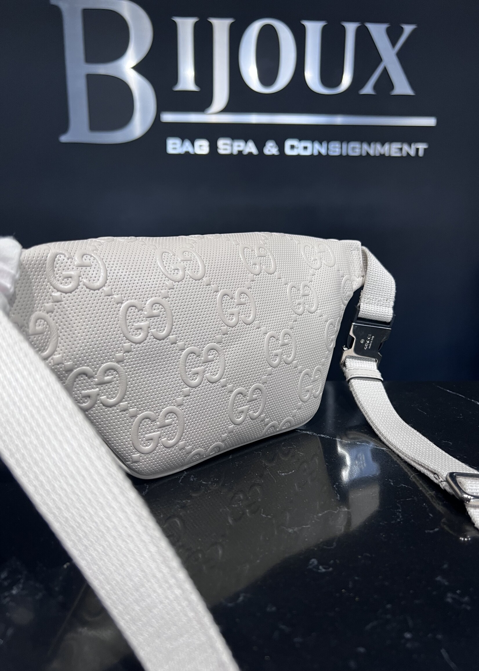 Gucci SOLD- Gucci Guccissima White Belt Bag