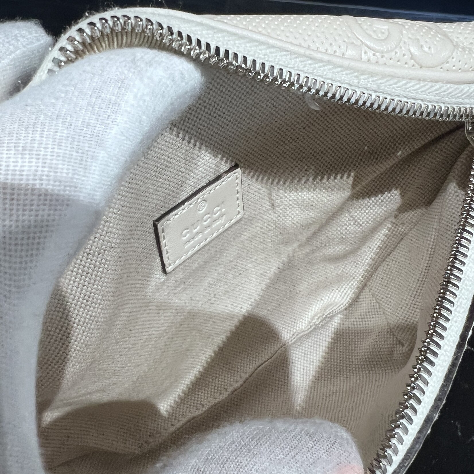 Gucci SOLD- Gucci Guccissima White Belt Bag