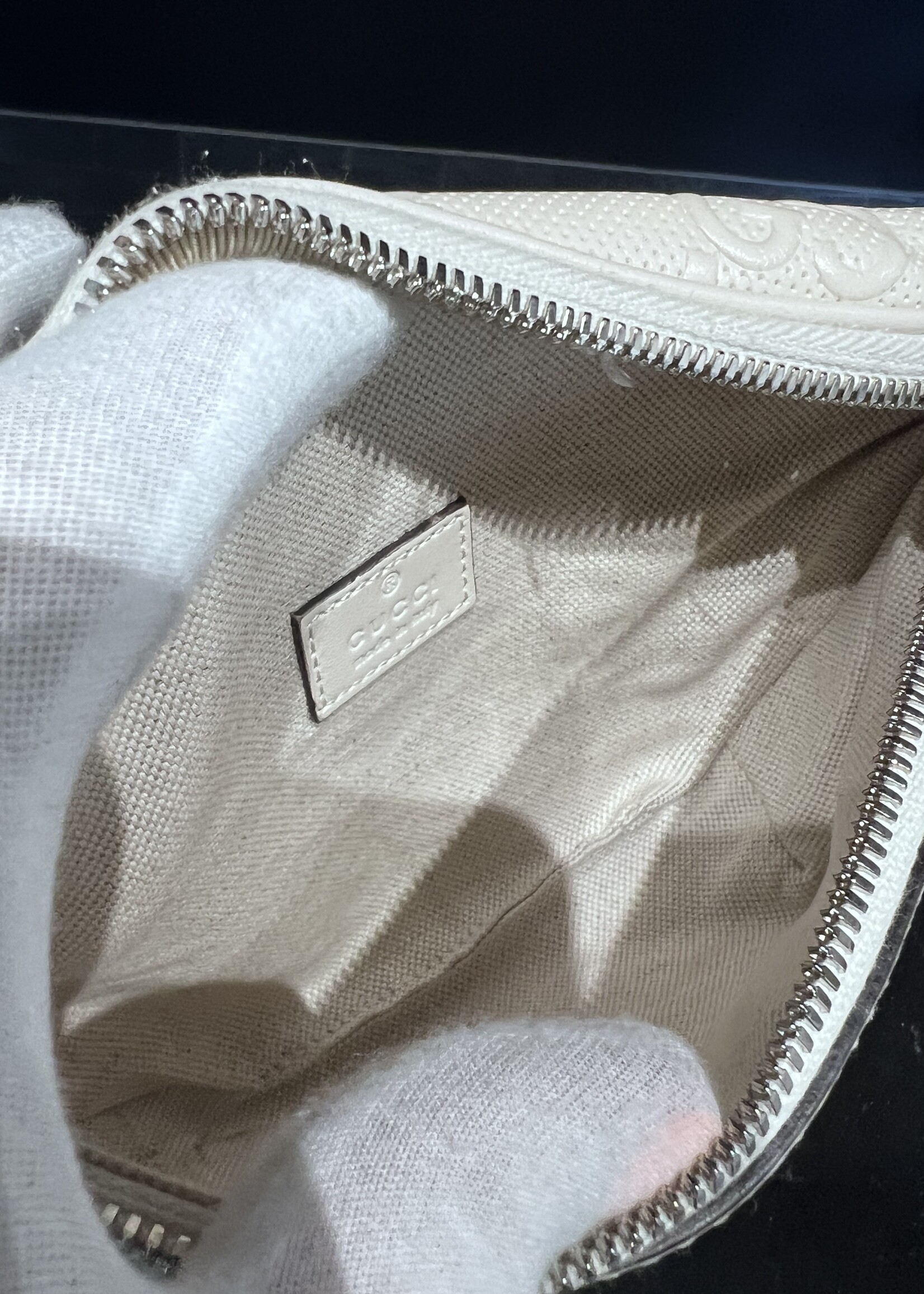 Gucci SOLD- Gucci Guccissima White Belt Bag