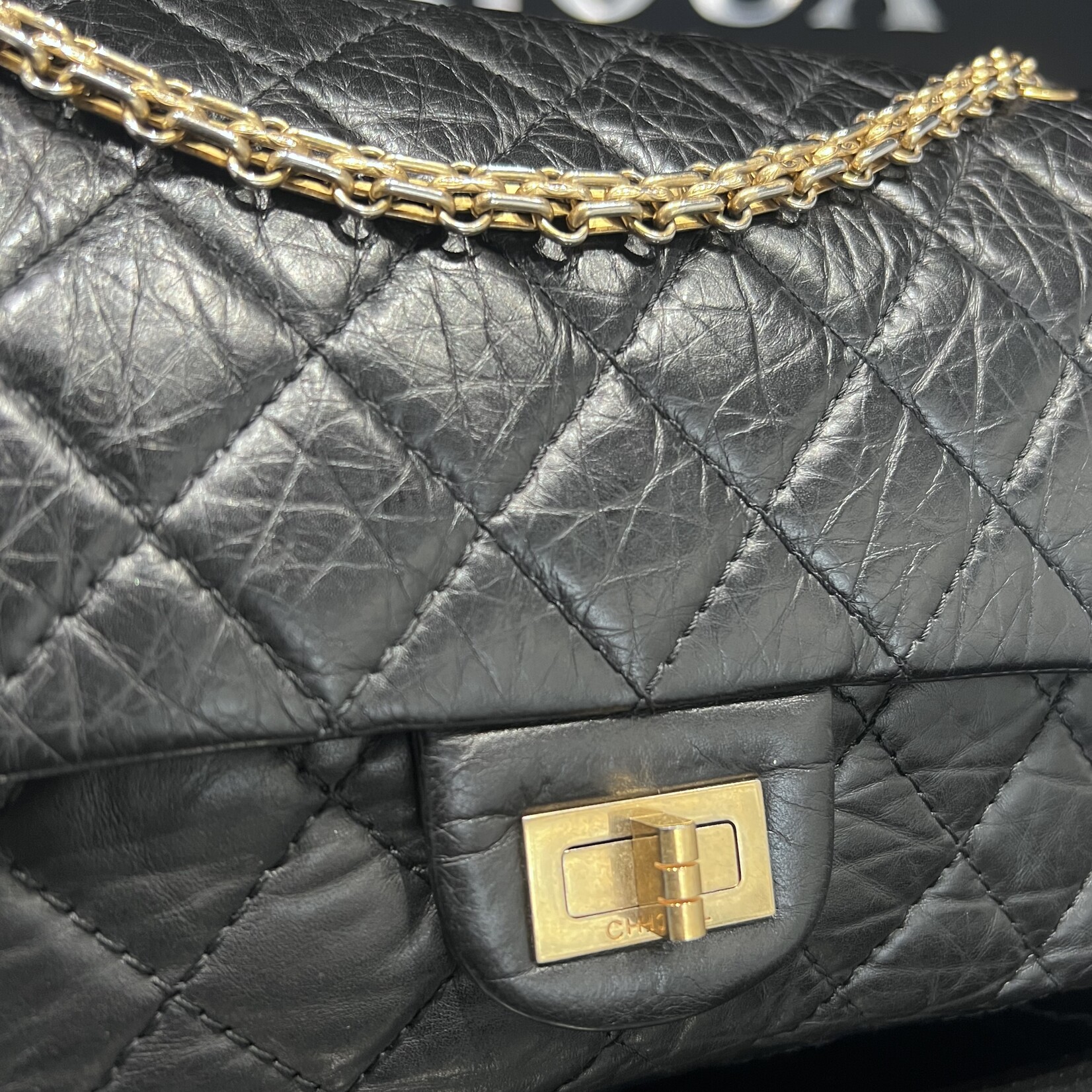 Chanel SOLD - Chanel Reissue 2. 55 Black Goatskin