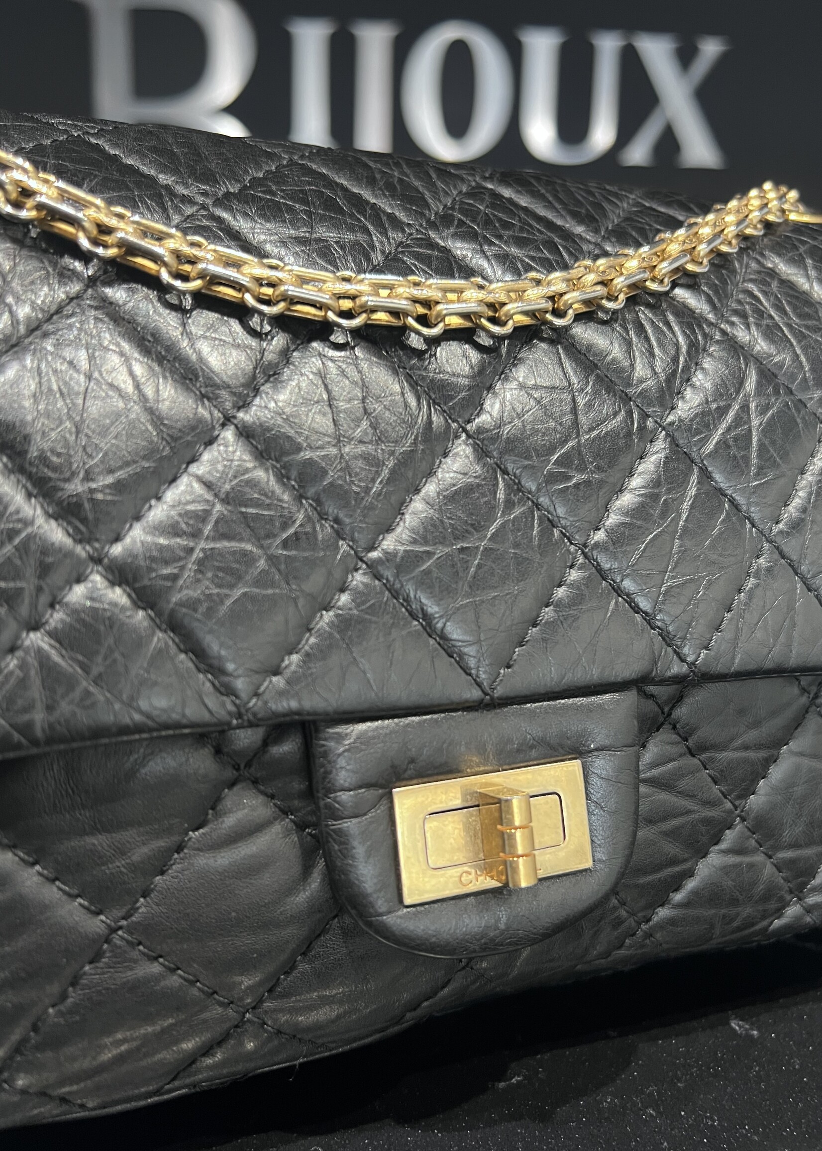 Chanel SOLD - Chanel Reissue 2. 55 Black Goatskin