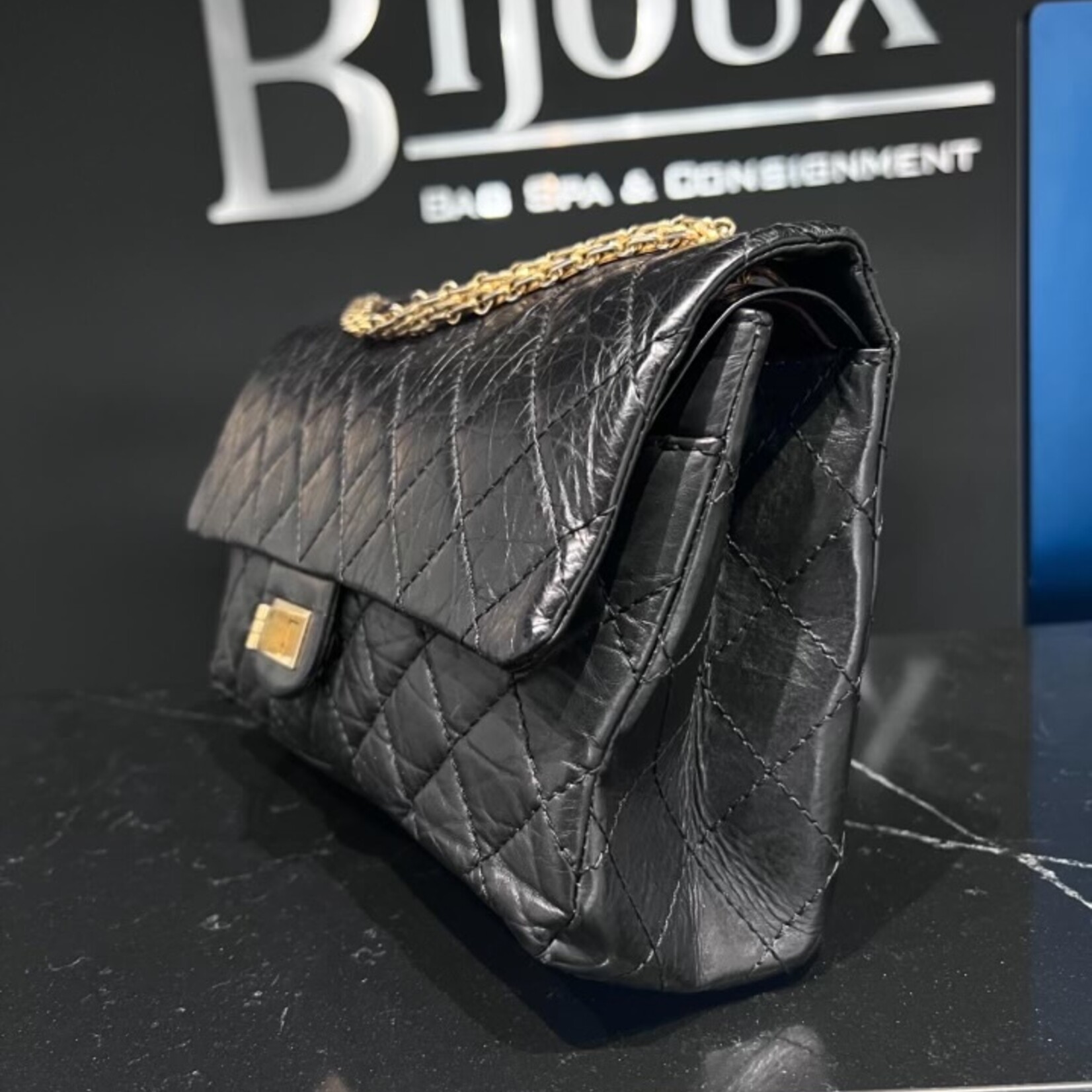 Chanel SOLD - Chanel Reissue 2. 55 Black Goatskin