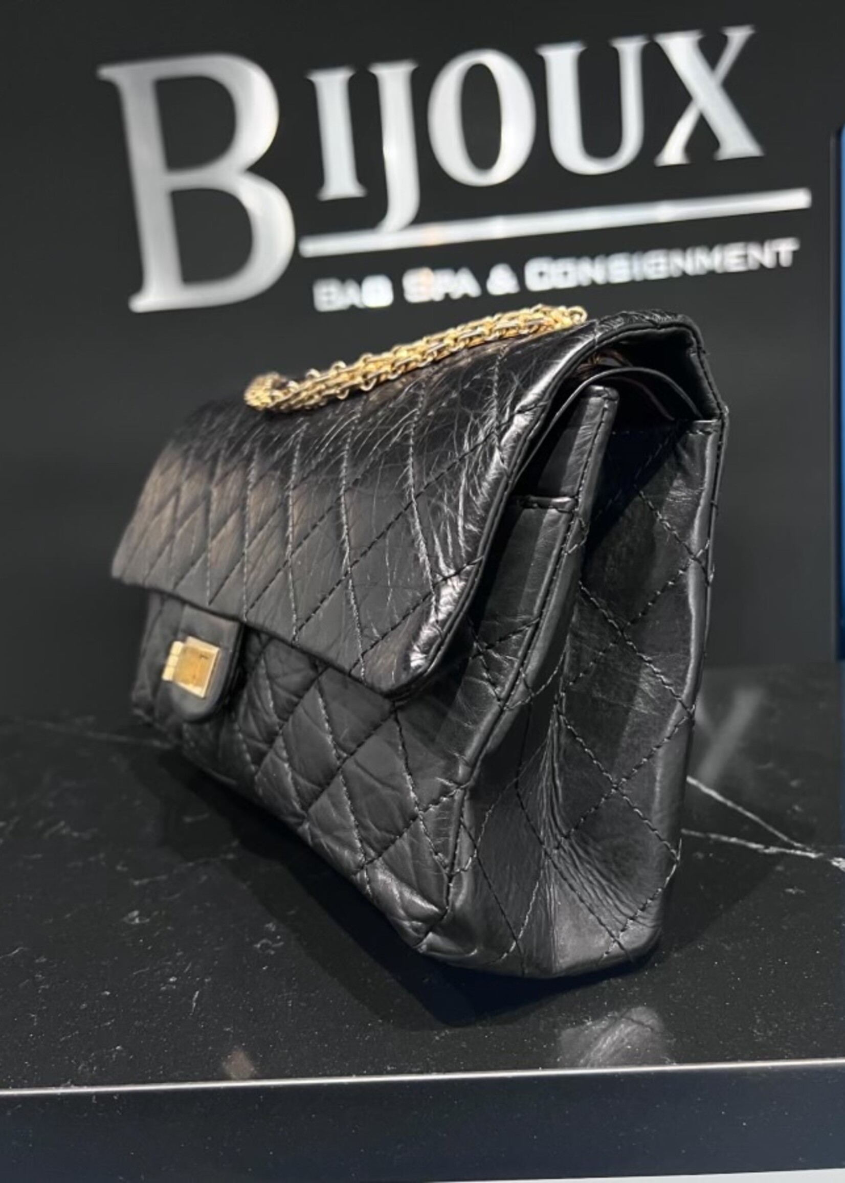 Chanel SOLD - Chanel Reissue 2. 55 Black Goatskin