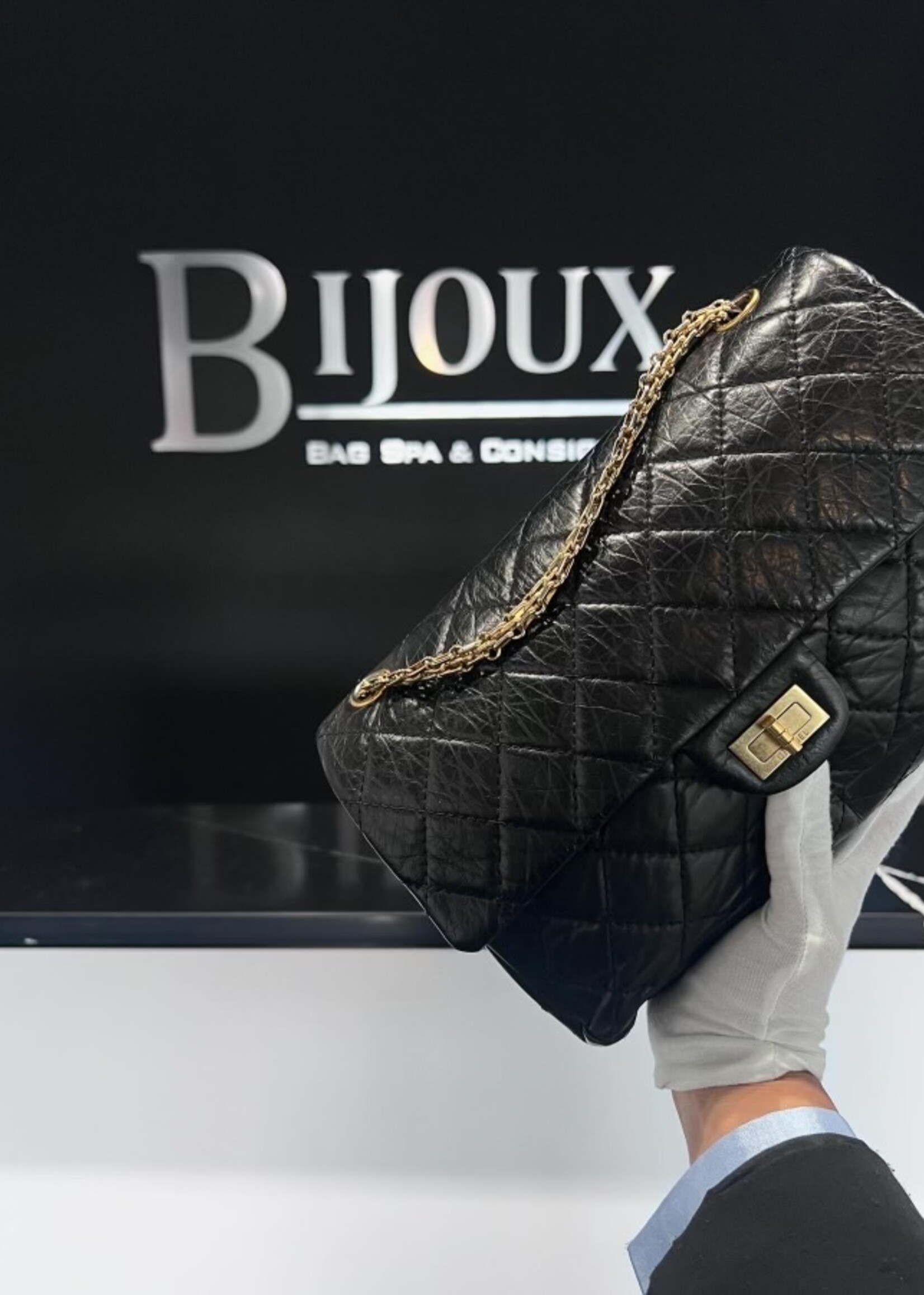 Chanel SOLD - Chanel Reissue 2. 55 Black Goatskin