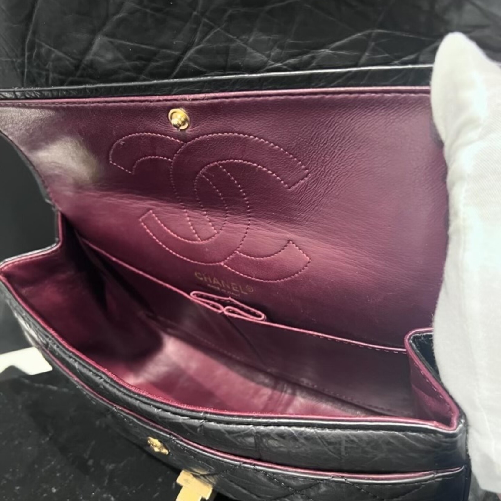 Chanel SOLD - Chanel Reissue 2. 55 Black Goatskin
