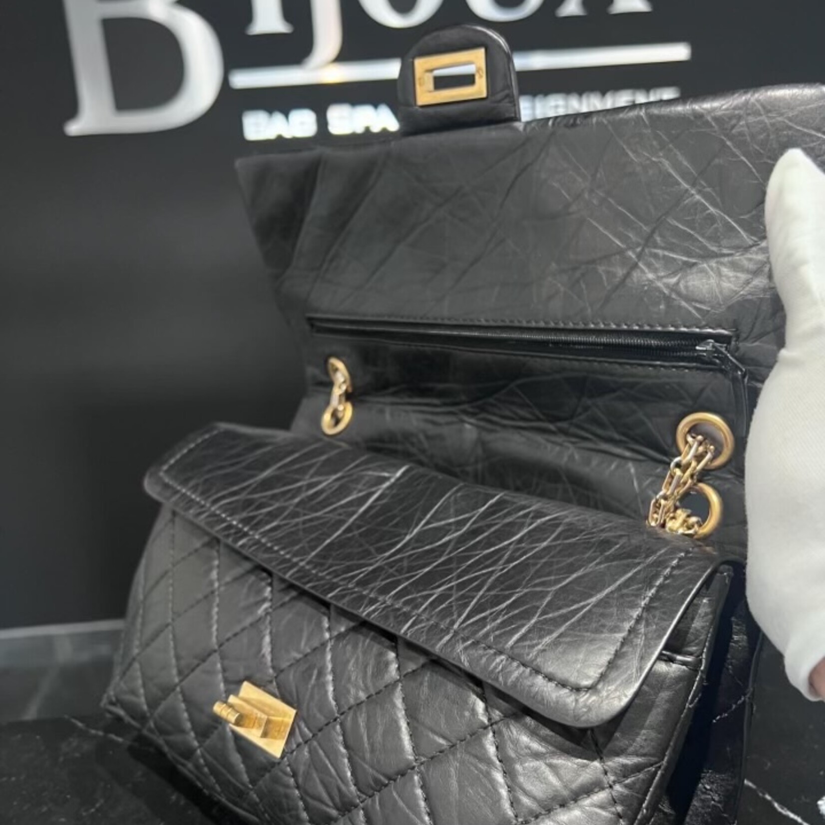 Chanel SOLD - Chanel Reissue 2. 55 Black Goatskin