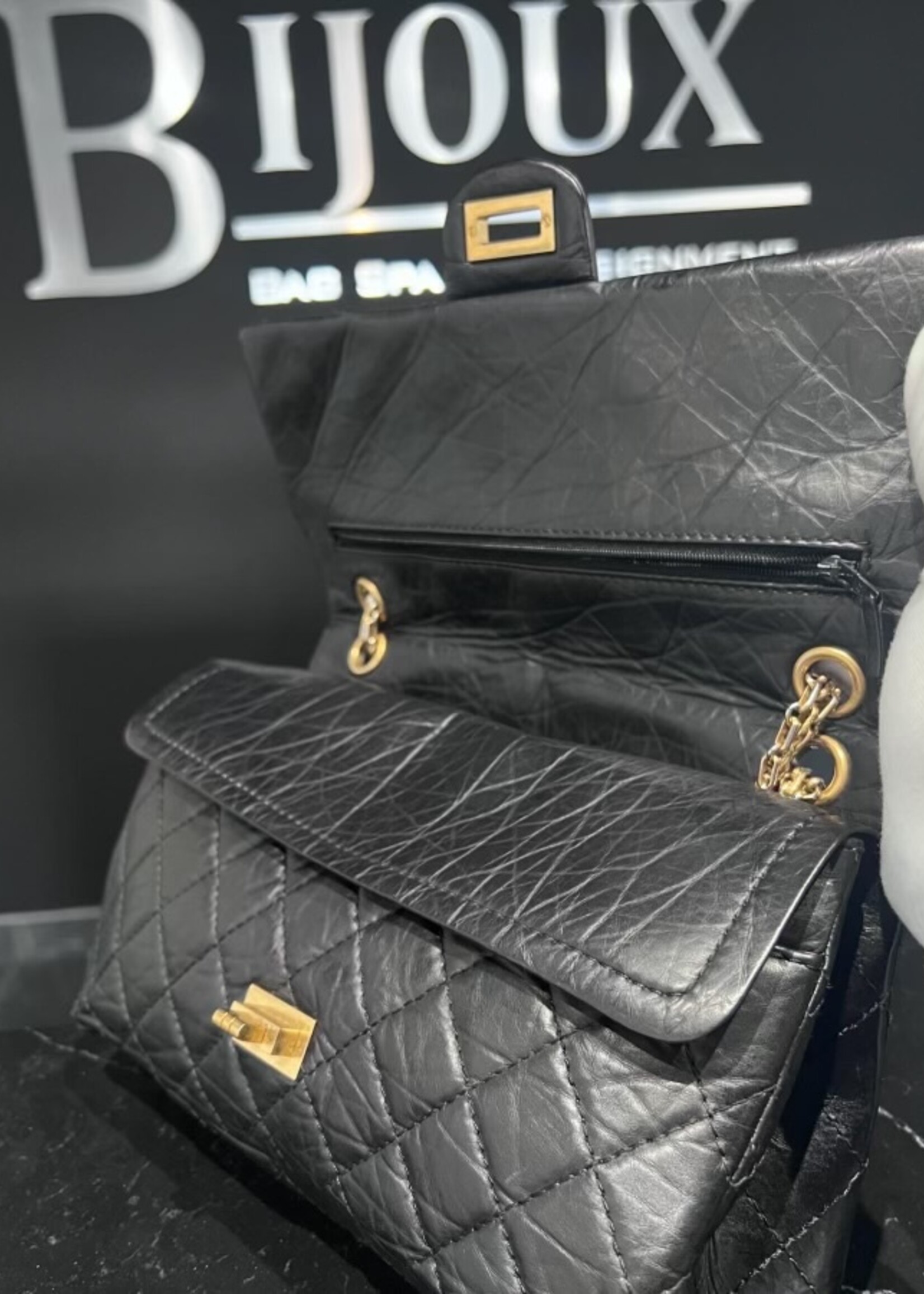 Chanel SOLD - Chanel Reissue 2. 55 Black Goatskin