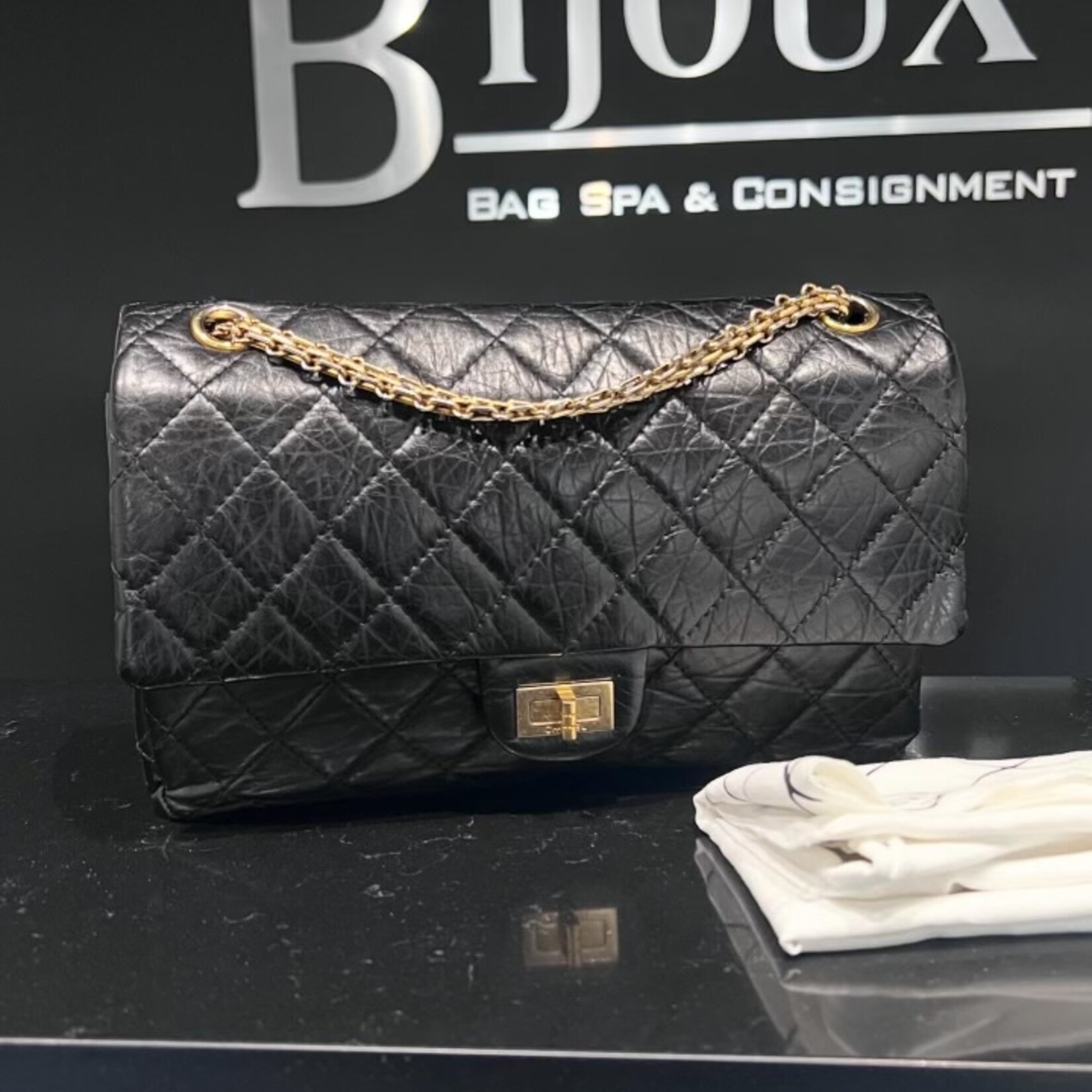Chanel SOLD - Chanel Reissue 2. 55 Black Goatskin