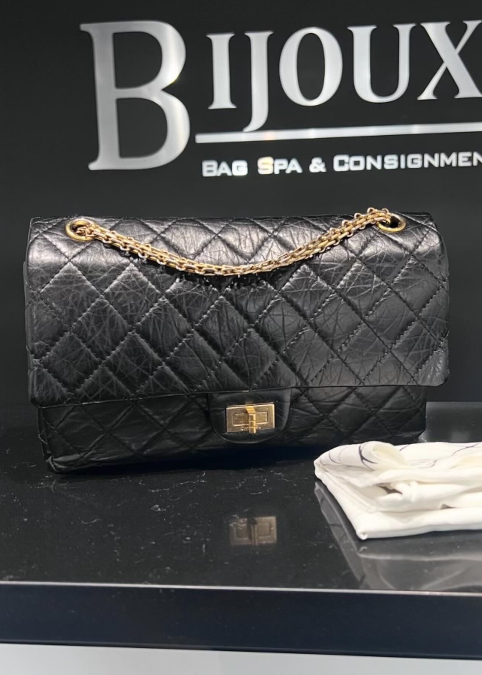 Chanel SOLD - Chanel Reissue 2. 55 Black Goatskin