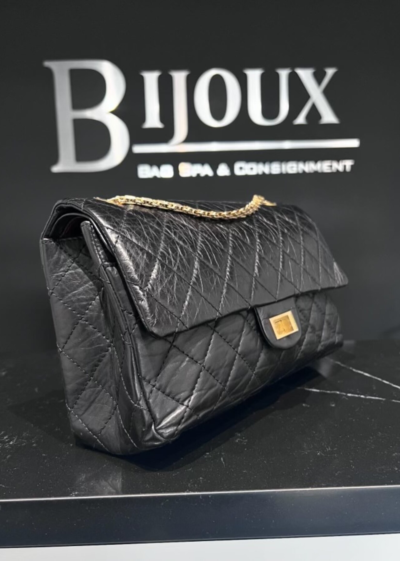 Chanel SOLD - Chanel Reissue 2. 55 Black Goatskin