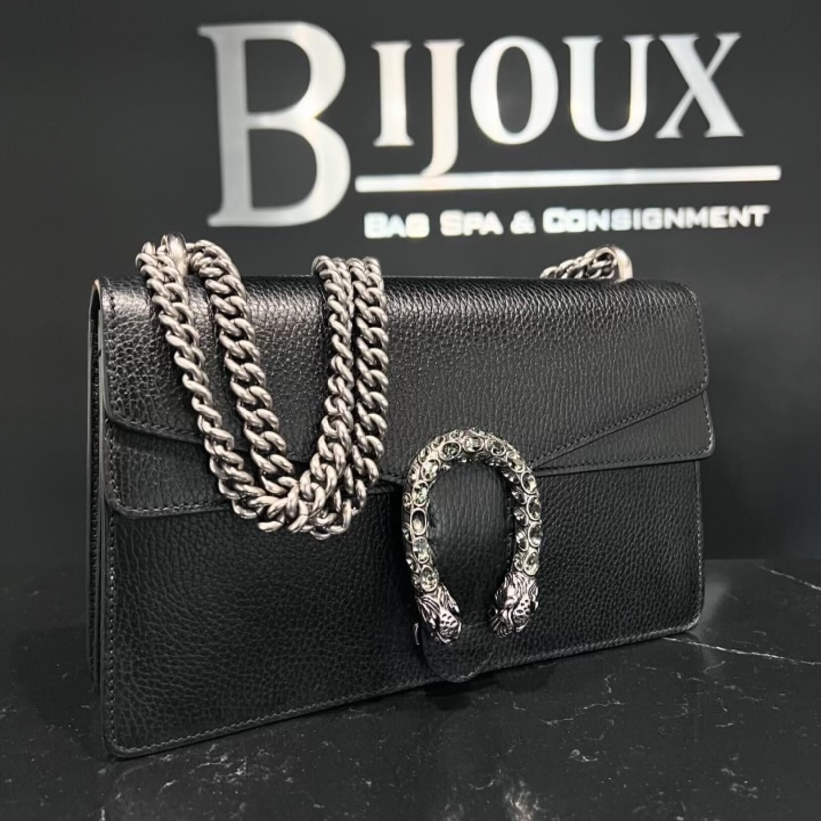 Gucci SOLD - Gucci Small Leather Dionysus Black