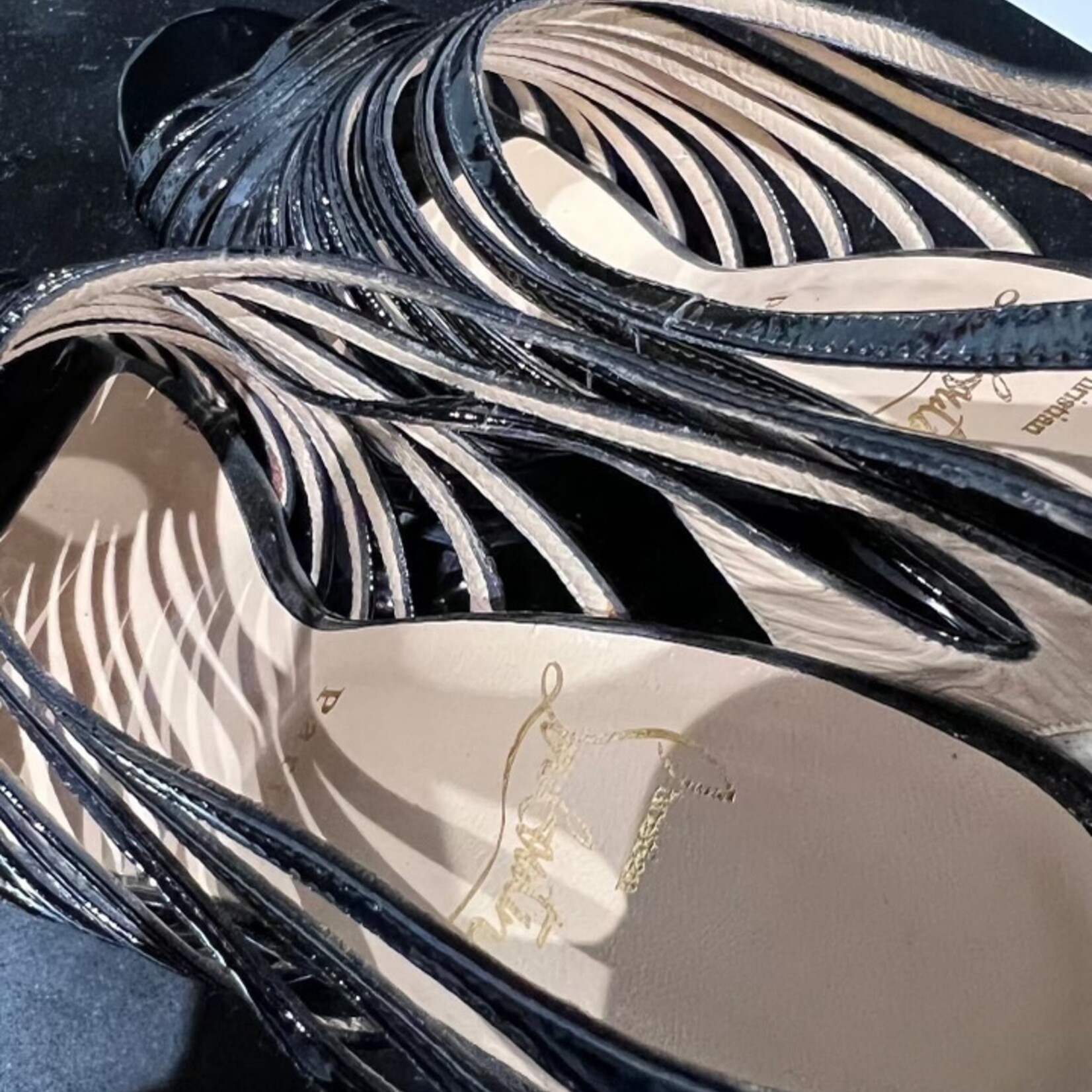 Christian Louboutin Christian Louboutin DisQueen Cage Wedges- 39
