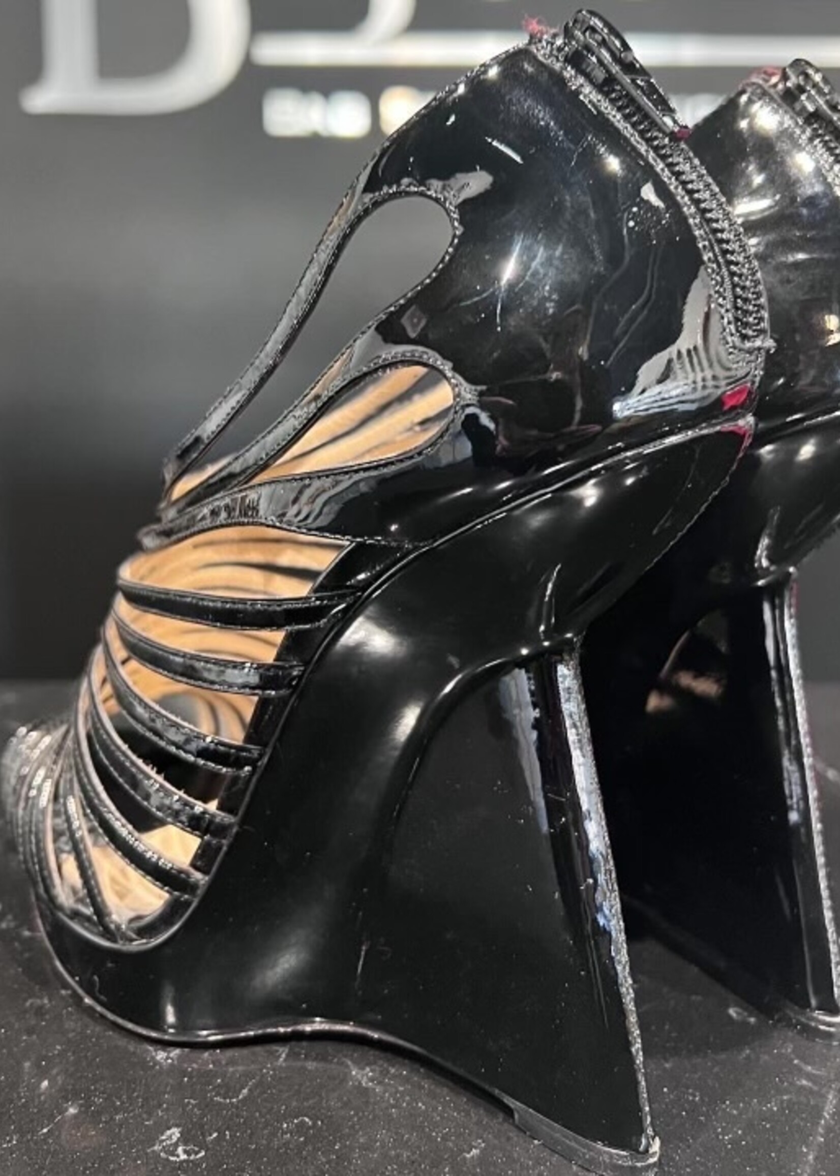 Christian Louboutin Christian Louboutin DisQueen Cage Wedges- 39