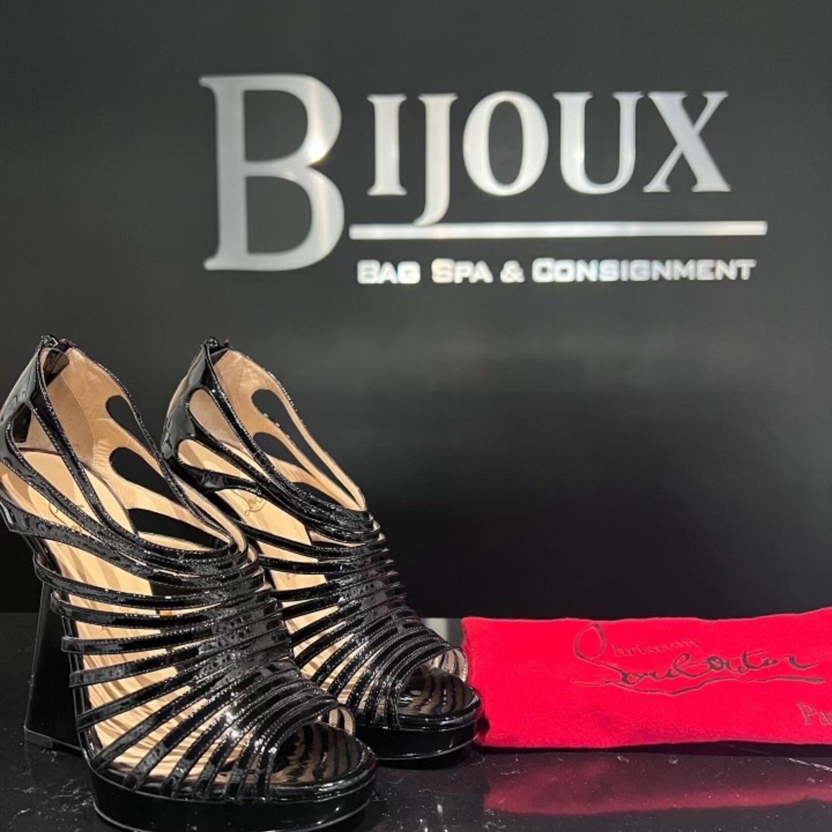 Christian Louboutin Christian Louboutin DisQueen Cage Wedges- 39