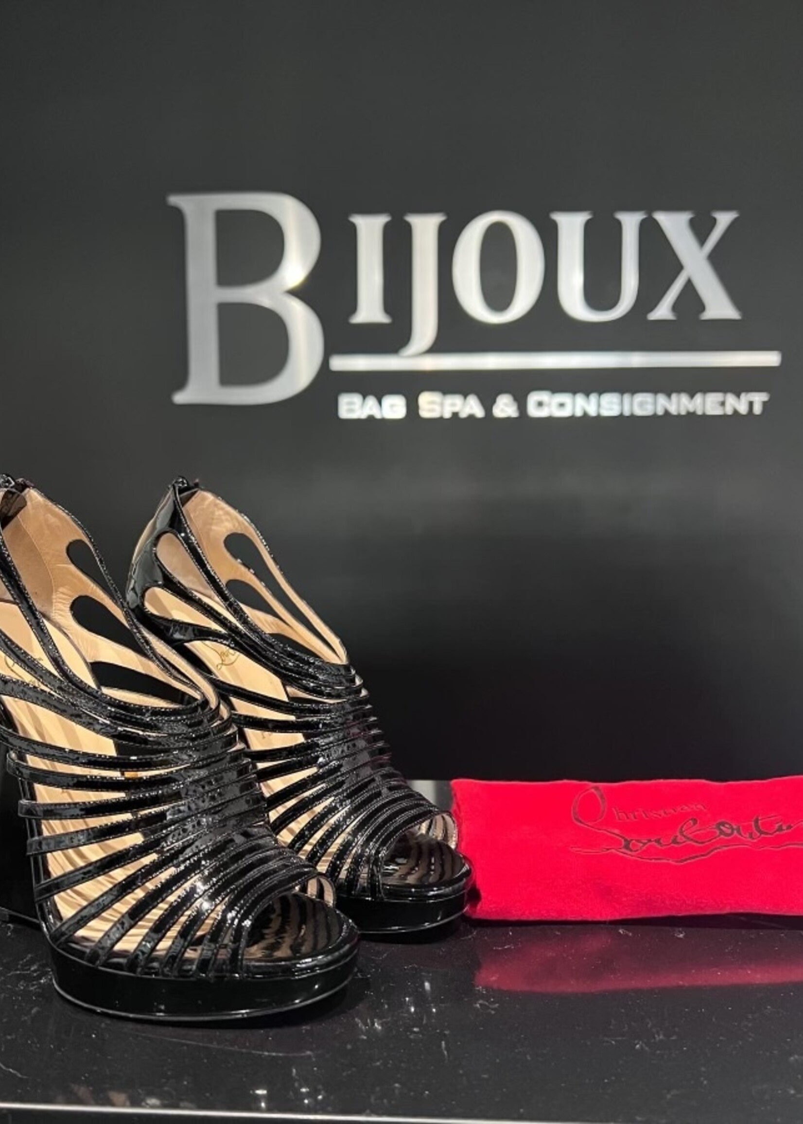 Christian Louboutin Christian Louboutin DisQueen Cage Wedges- 39