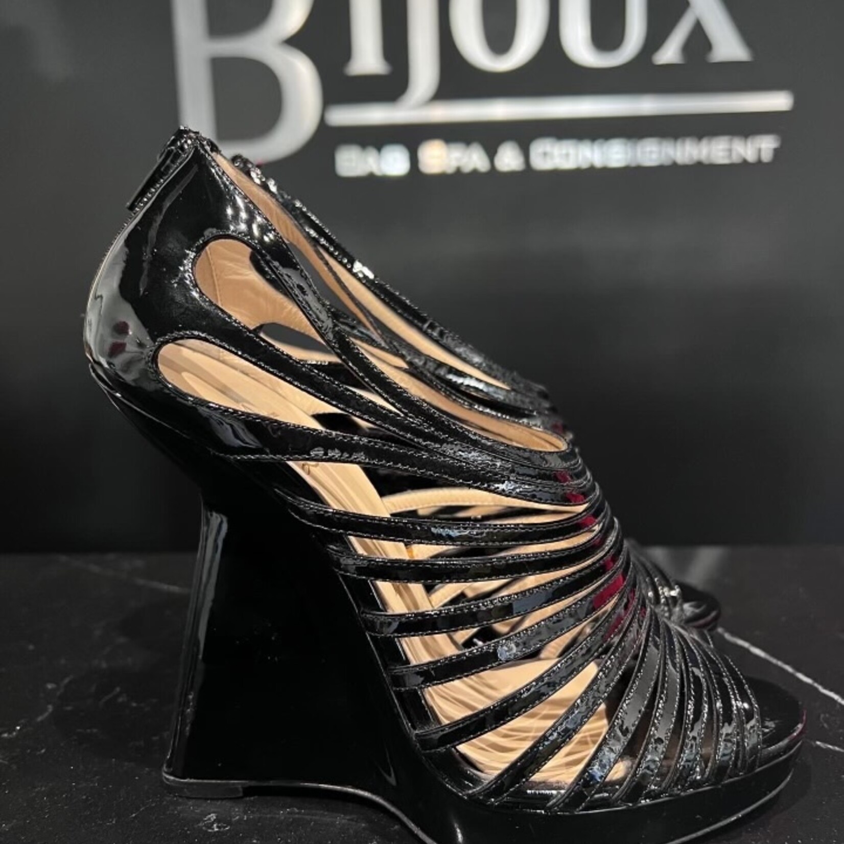 Christian Louboutin Christian Louboutin DisQueen Cage Wedges- 39