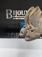 Jimmy Choo Jimmy Choo Suede Studded Collar Sandals 38.5