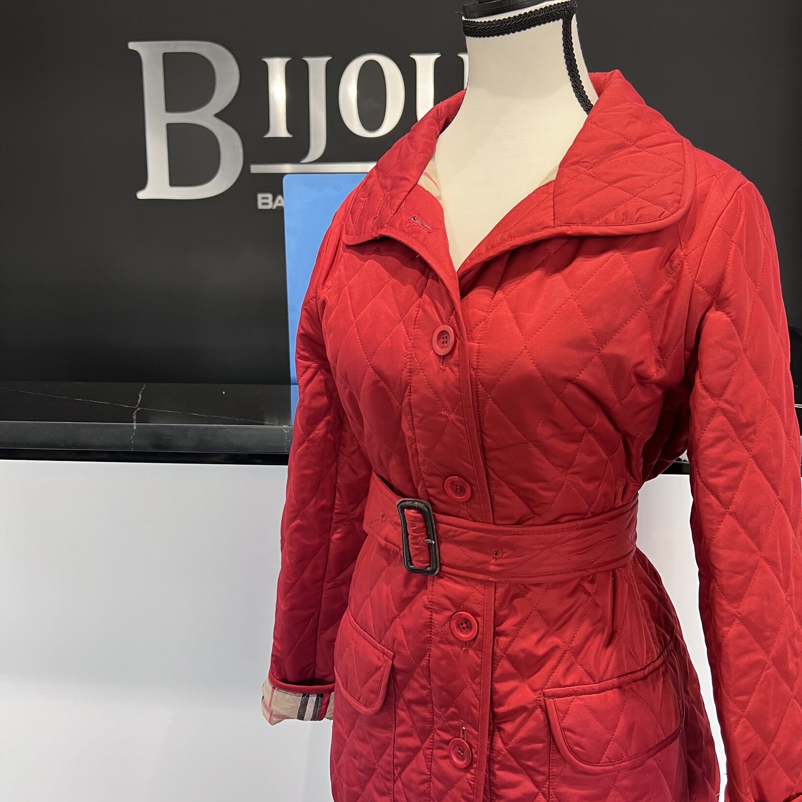 Burberry SOLD- Burberry Quilted Jacket with Belt- 24