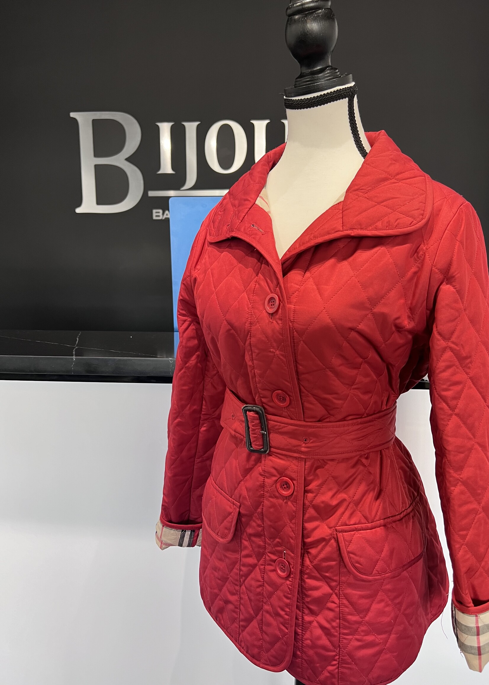 Burberry SOLD- Burberry Quilted Jacket with Belt- 24