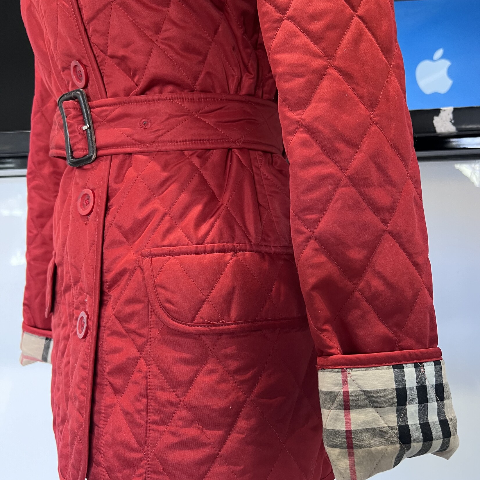 Burberry SOLD- Burberry Quilted Jacket with Belt- 24
